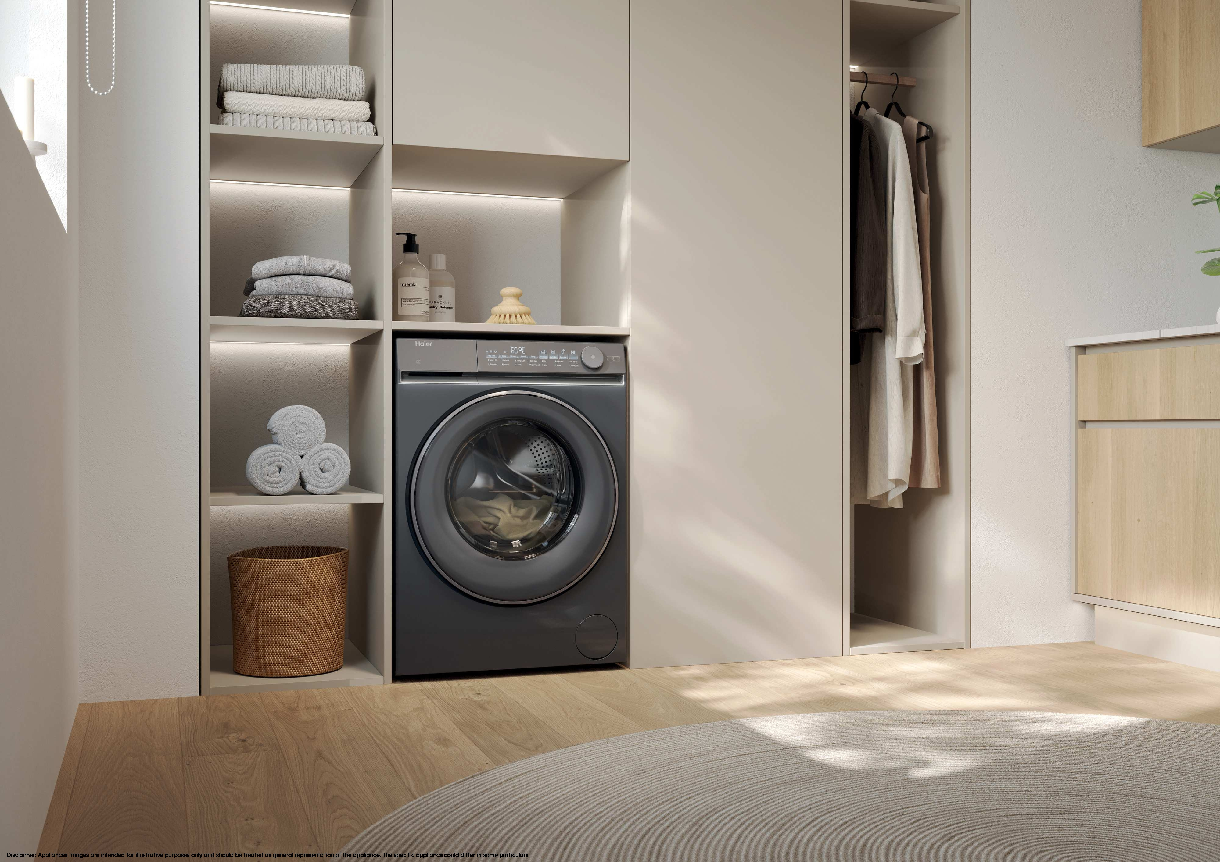 Haier X7 HW100B14367GUUK 10kg 1400 spin WiFi Connected Washing Machine - Graphite thumbnail image