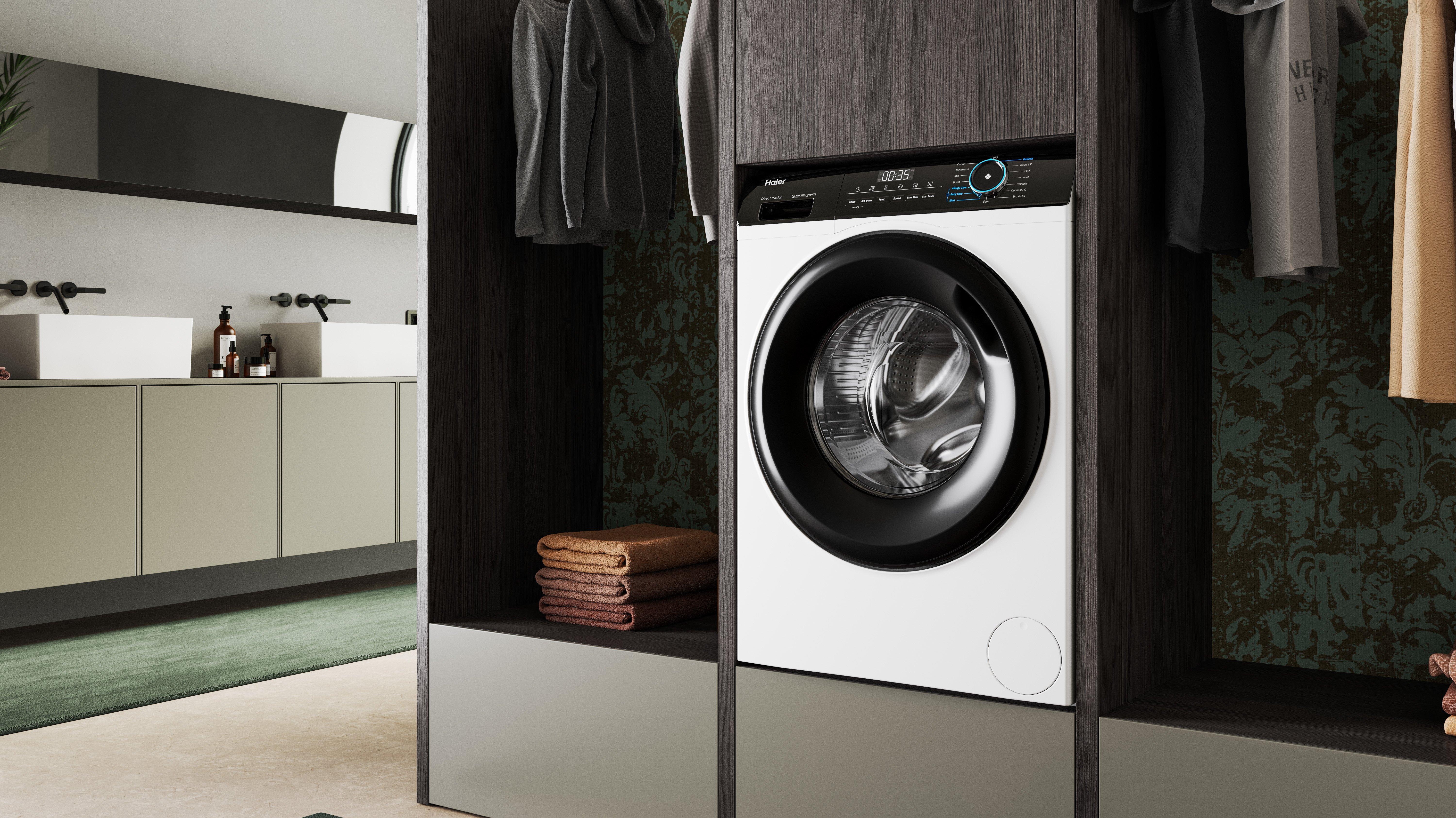 Haier HW80-B16939 8kg 1600 Spin Washing Machine - White thumbnail image