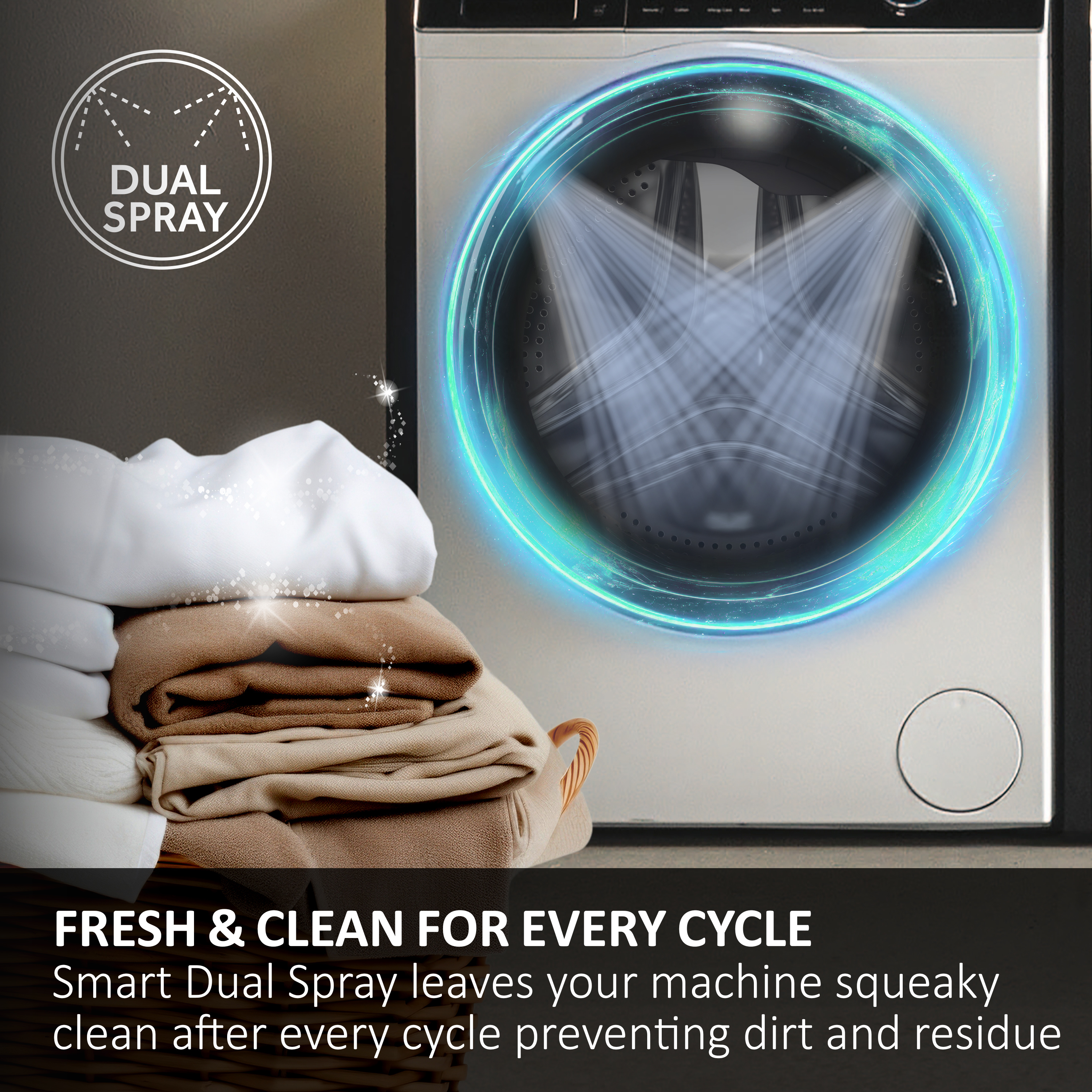 Haier HW90-BP14357TUUK 9kg, 1400 Spin Washing Machine - White thumbnail image