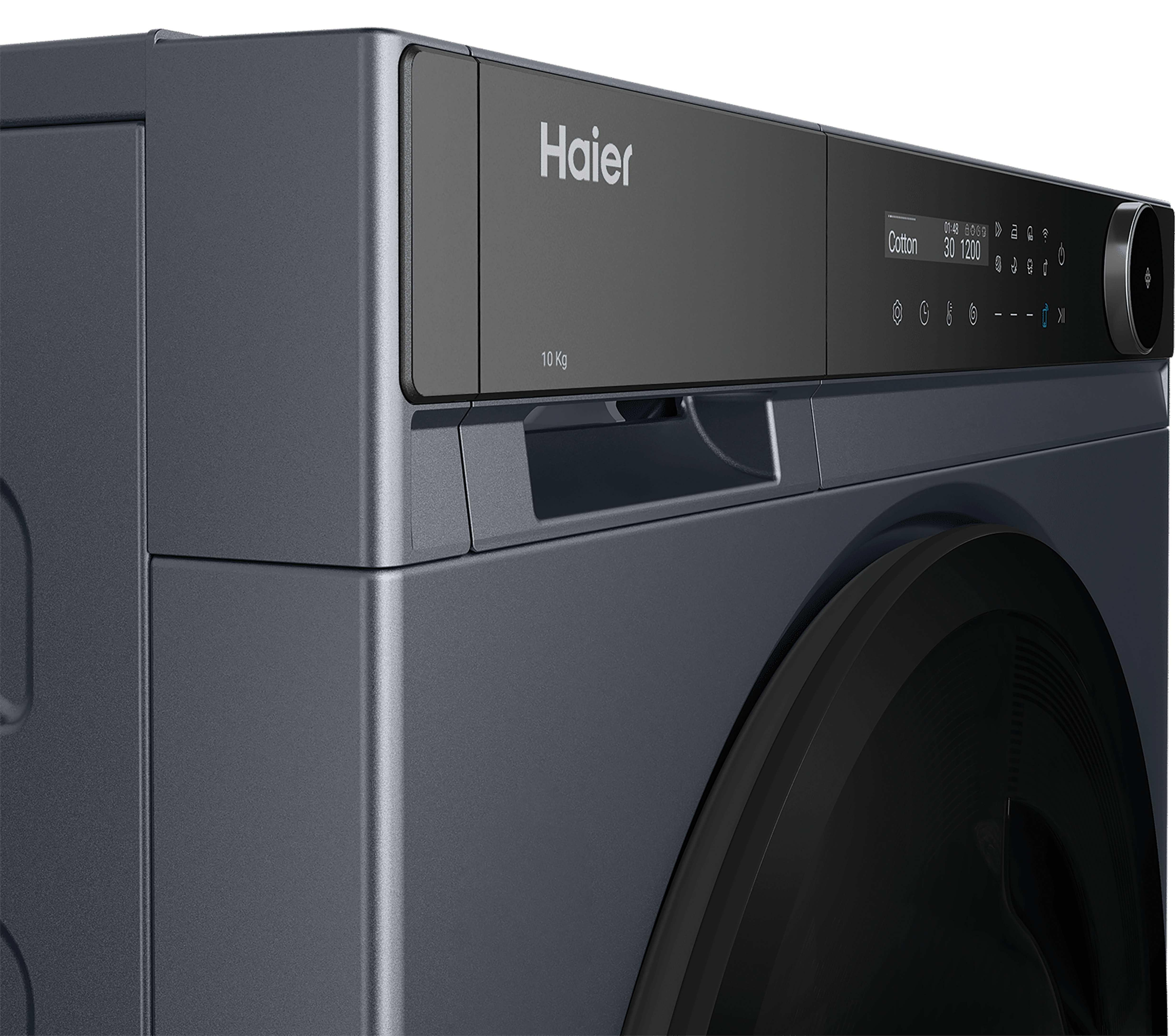 Haier HWB100B14858GUUK 10kg 1400 Spin Built In Washing Machine - Graphite & Black thumbnail image