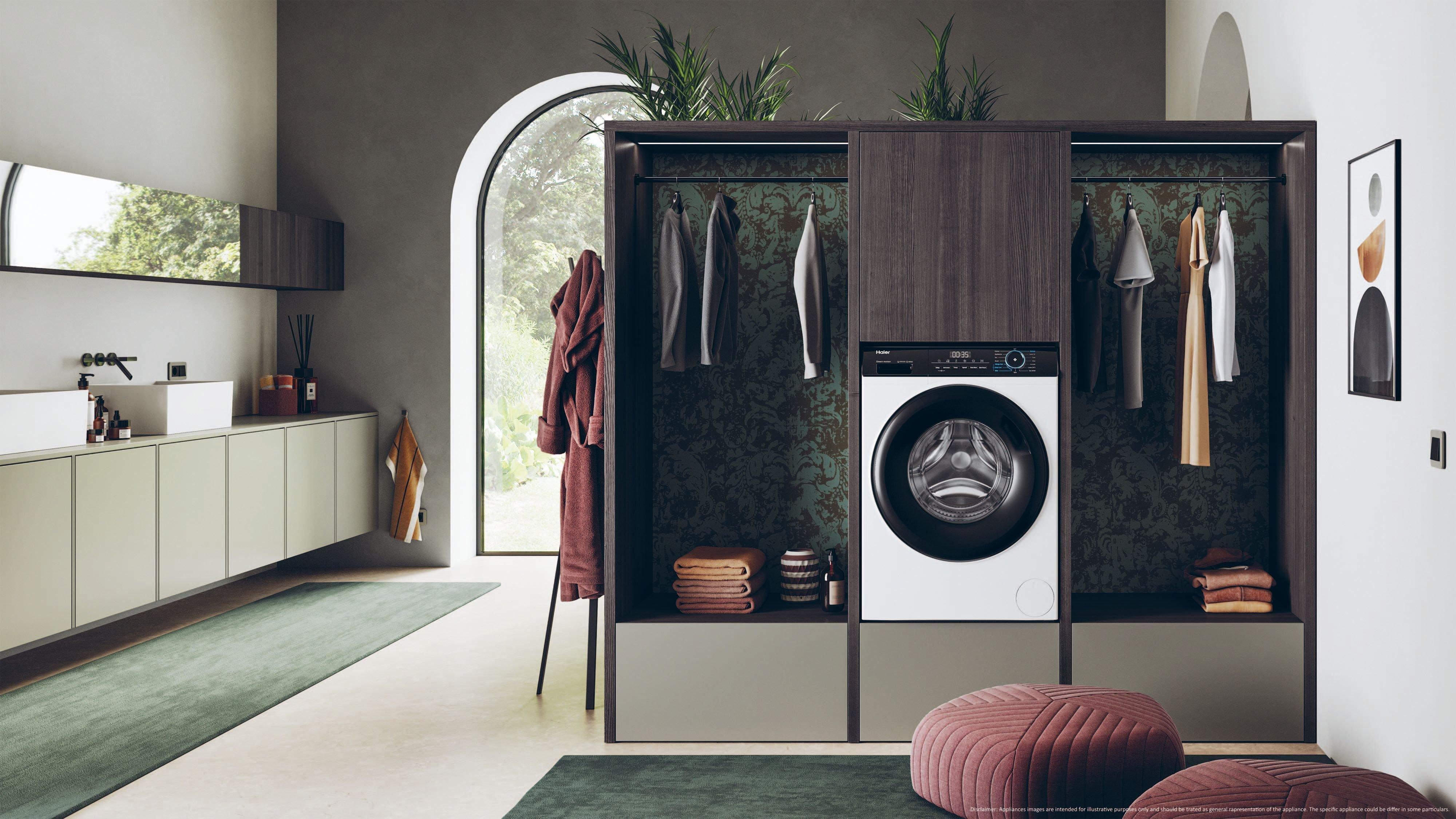 Haier HWD90-B14939 9kg/6kg 1400 Spin  Washer Dryer - White thumbnail image