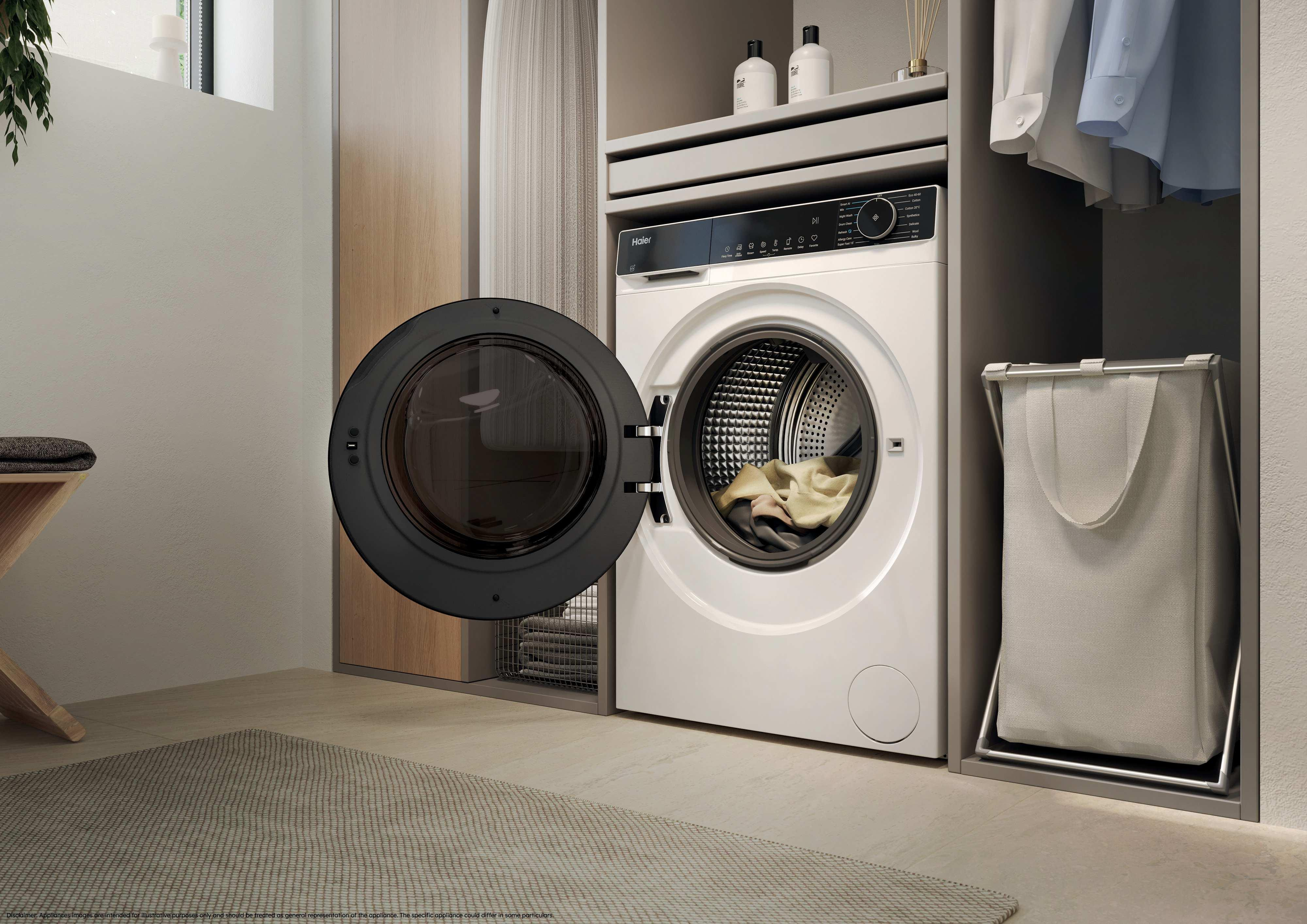 Haier HWD90BP14357TUUK 9kg/5kg 1400 Spin Washer Dryer - White thumbnail image