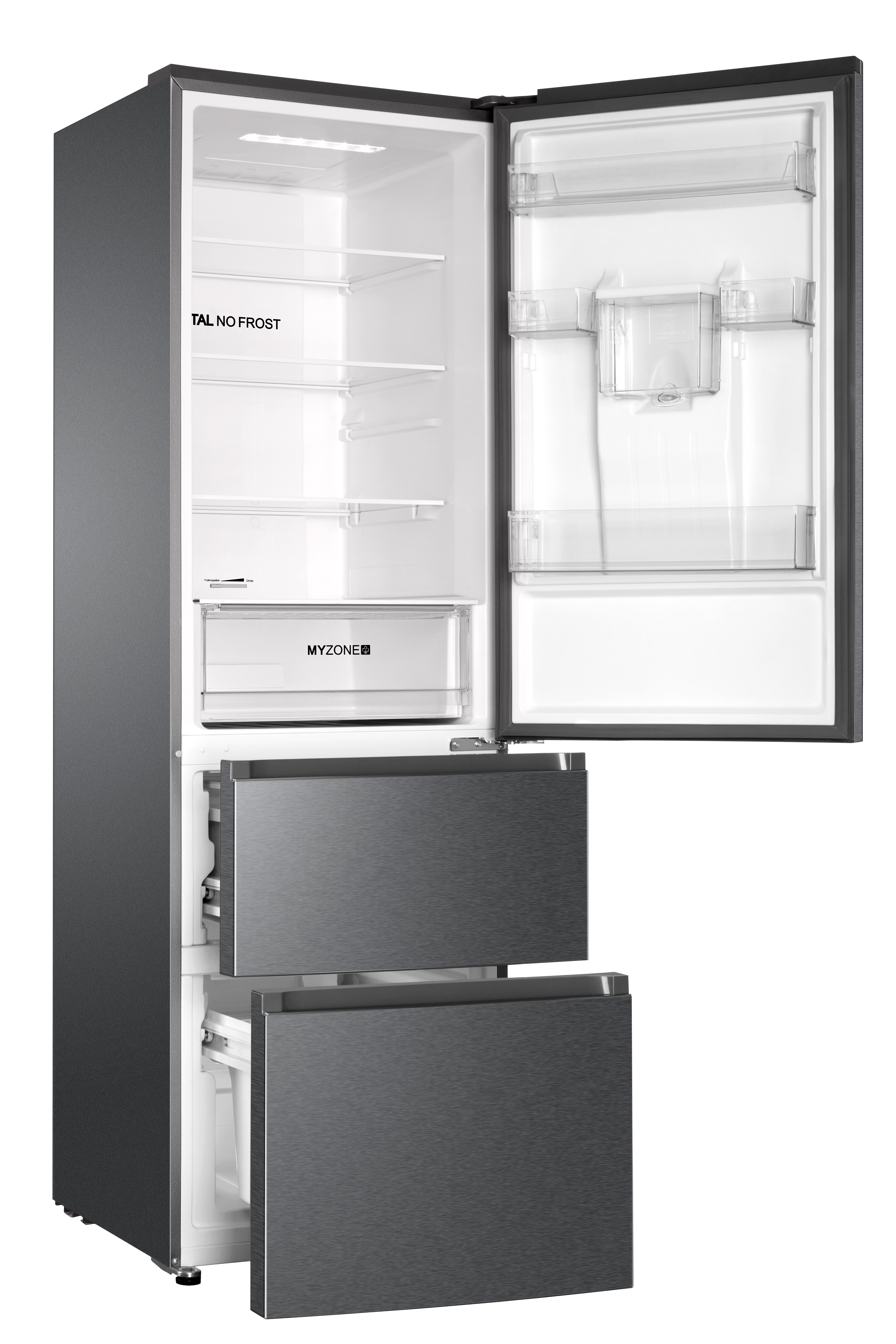Haier HETR3619FWMG 60cm 70/30 Frost Free Fridge Freezer - Silver thumbnail image