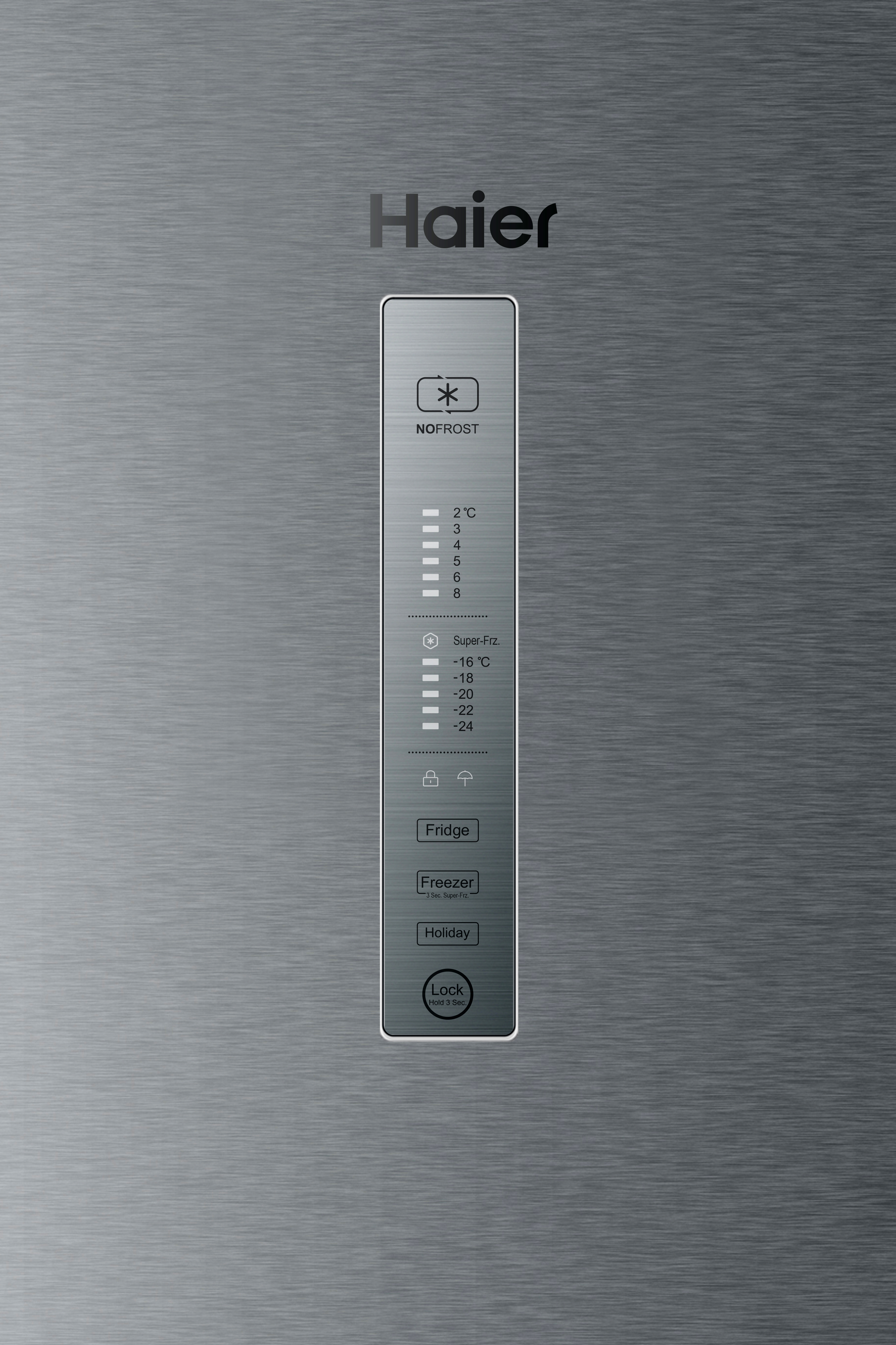 Haier HETR3619FWMG 60cm 70/30 Frost Free Fridge Freezer - Silver thumbnail image