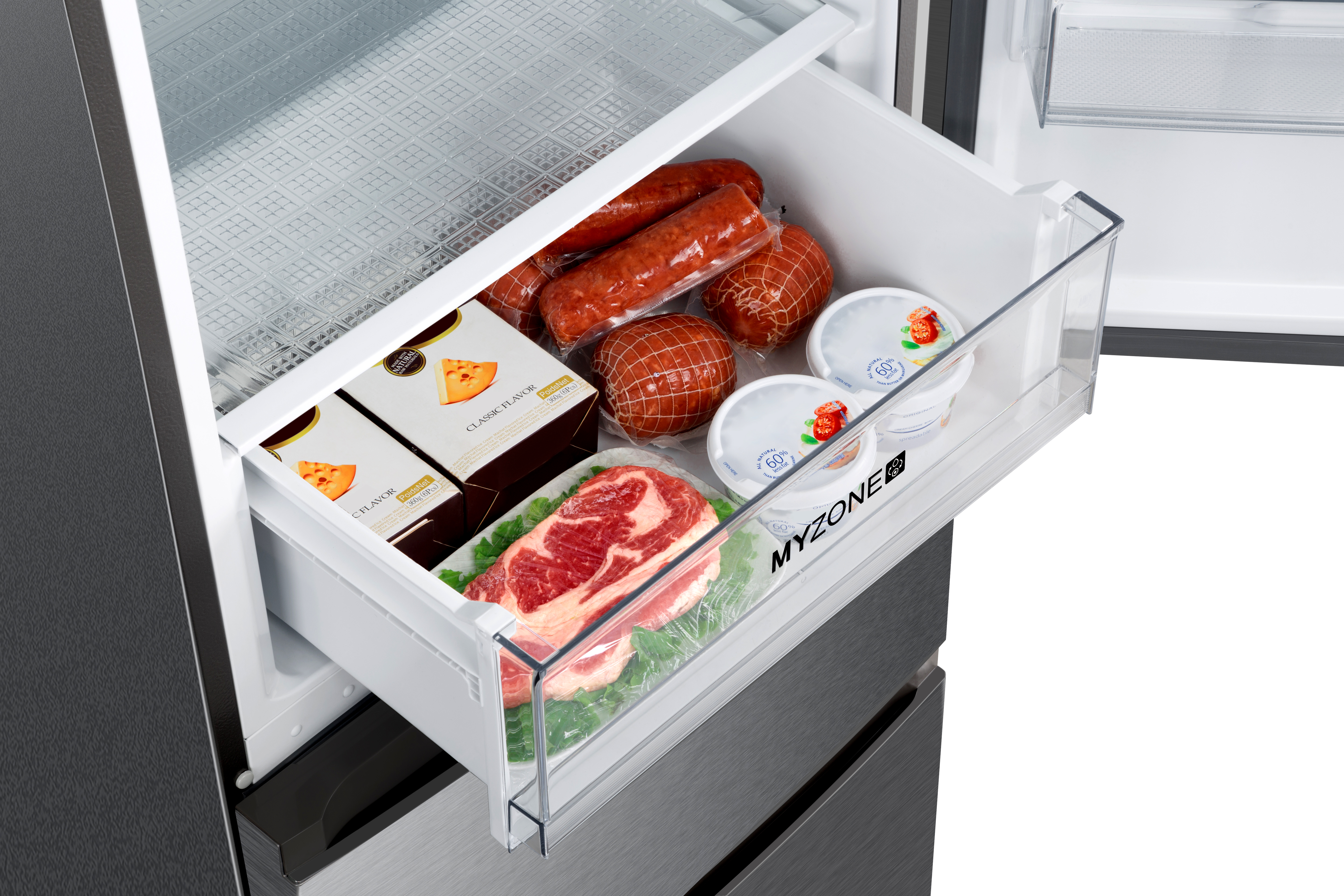 Haier HETR3619FWMG 60cm 70/30 Frost Free Fridge Freezer - Silver thumbnail image