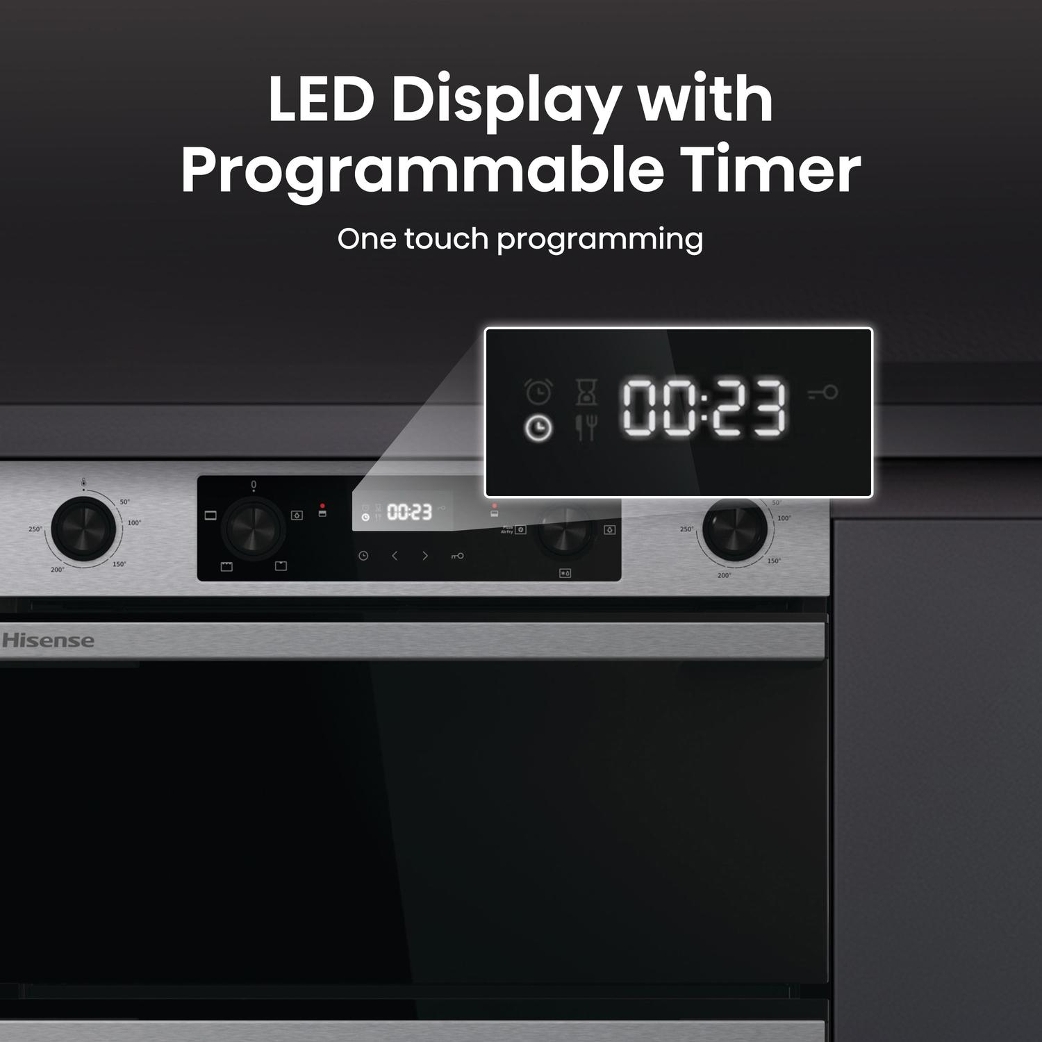 Hisense BUD714221CX 59.4cm Built Under Electric Double Oven - Black & Stainless Steel thumbnail image