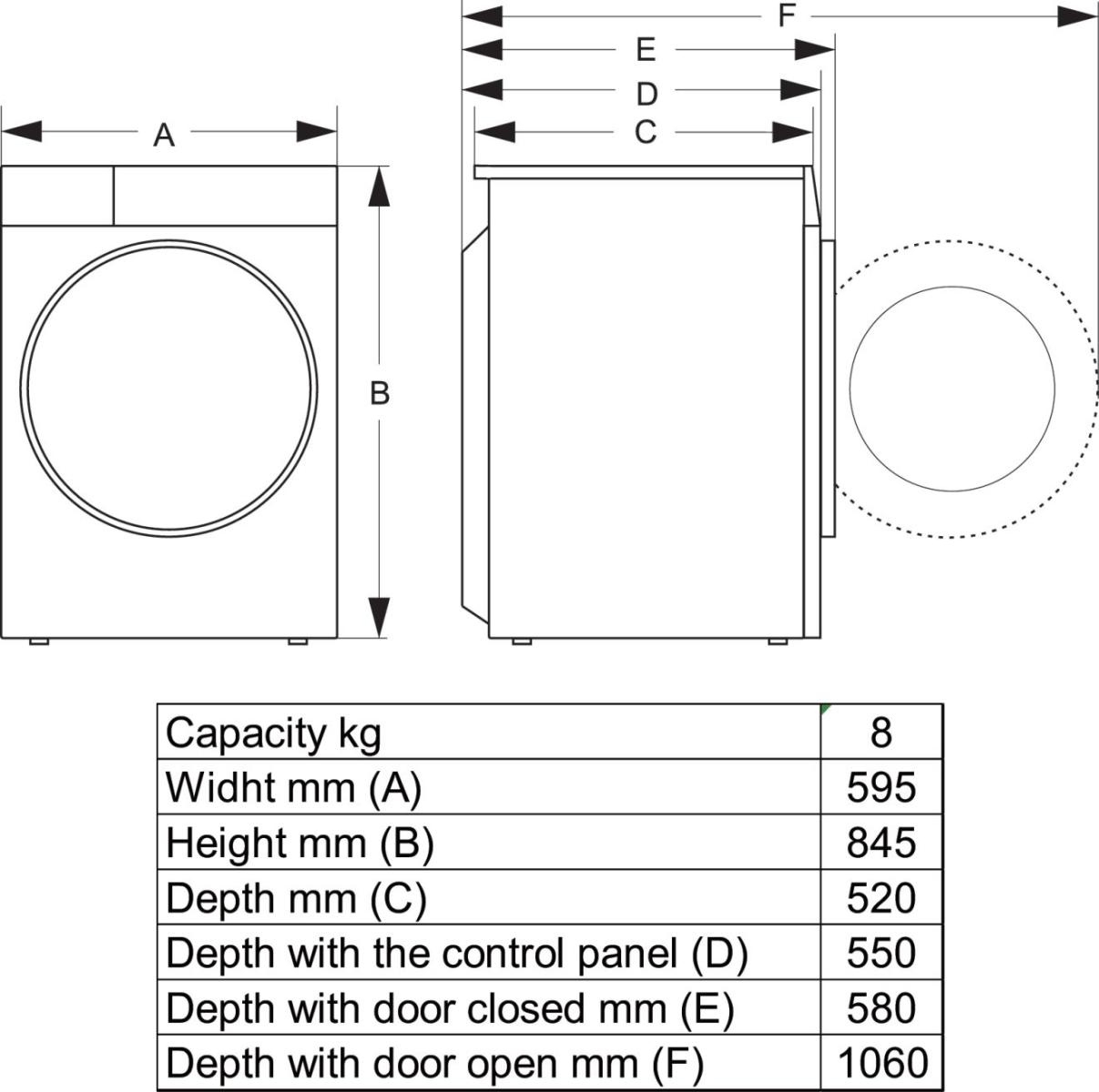 Hisense 3S Series DH3S802BW3 WiFi-enabled 8kg Heat Pump Tumble Dryer - White thumbnail image