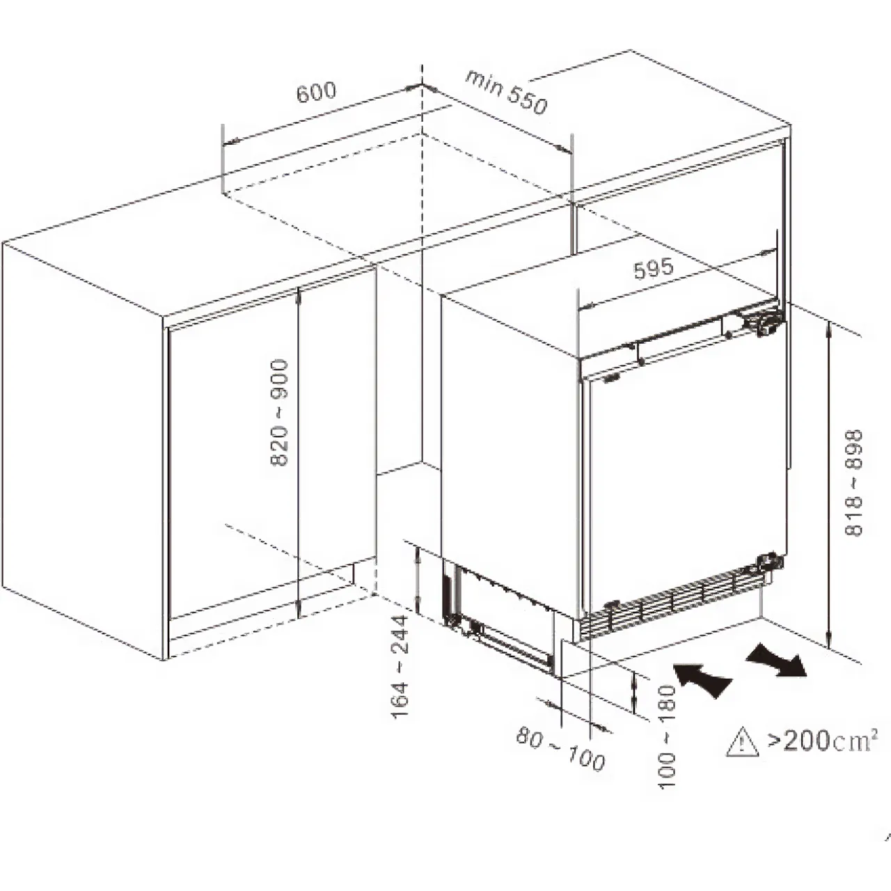 Hisense FUV124D4AWE Integrated Under Counter Freezer with Fixed Door Fixing Kit thumbnail image