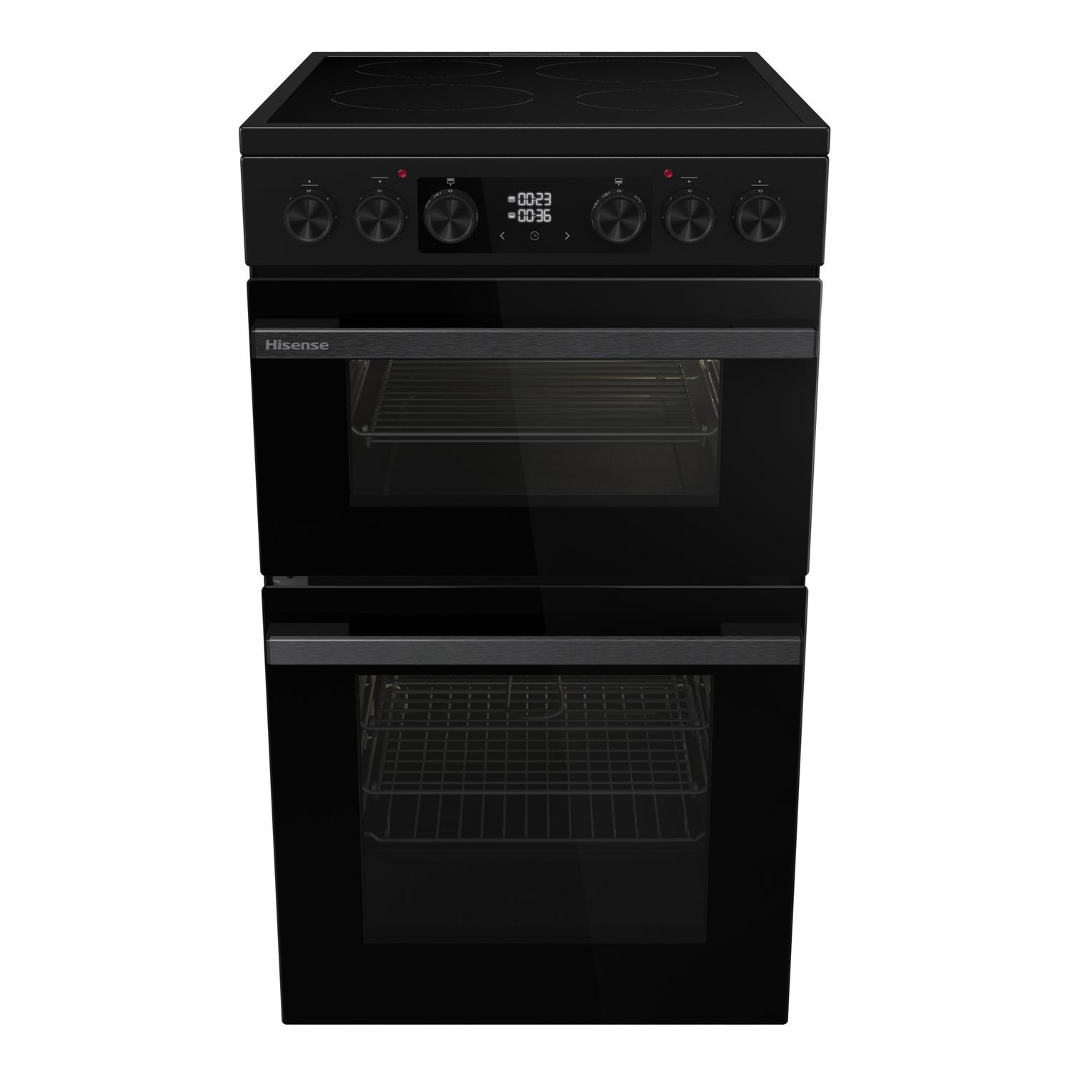 Hisense HDCEC5C10B 50cm Double Oven Electric Cooker with Ceramic Hob - Black thumbnail image