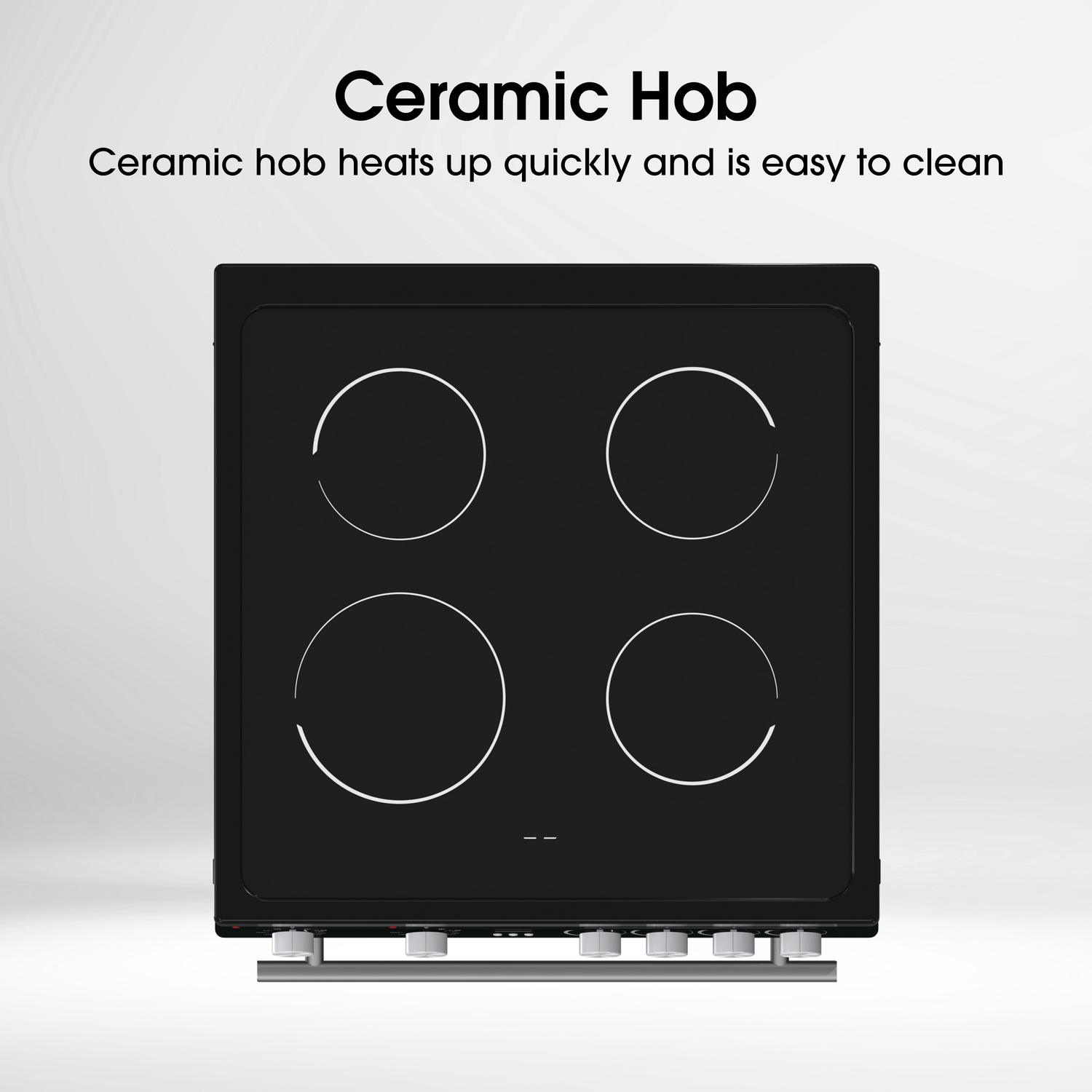 Hisense HDE3211BBUK 60cm Double Oven Electric Cooker with Ceramic Hob - Black thumbnail image