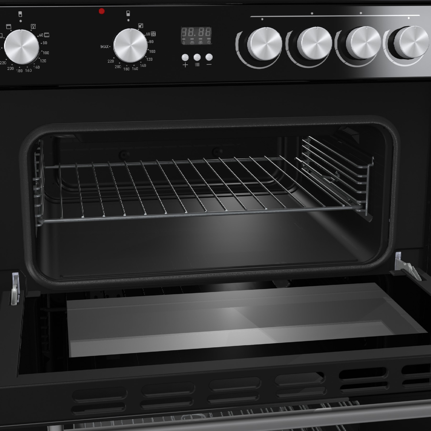 Hisense HDE3211BBUK 60cm Double Oven Electric Cooker with Ceramic Hob - Black thumbnail image