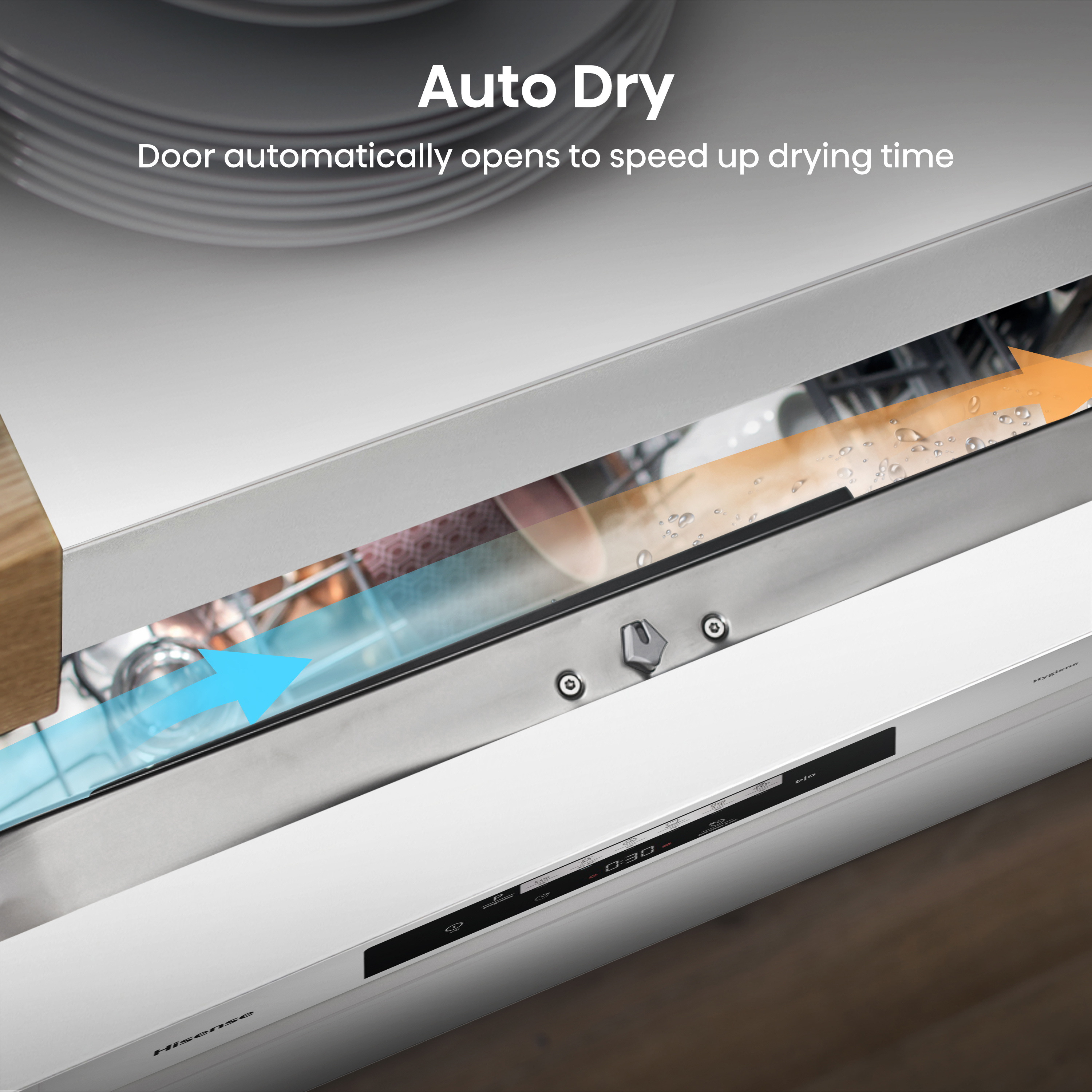 Hisense HS642D90WUK Full-Size Dishwasher - White - 14 Place Settings thumbnail image