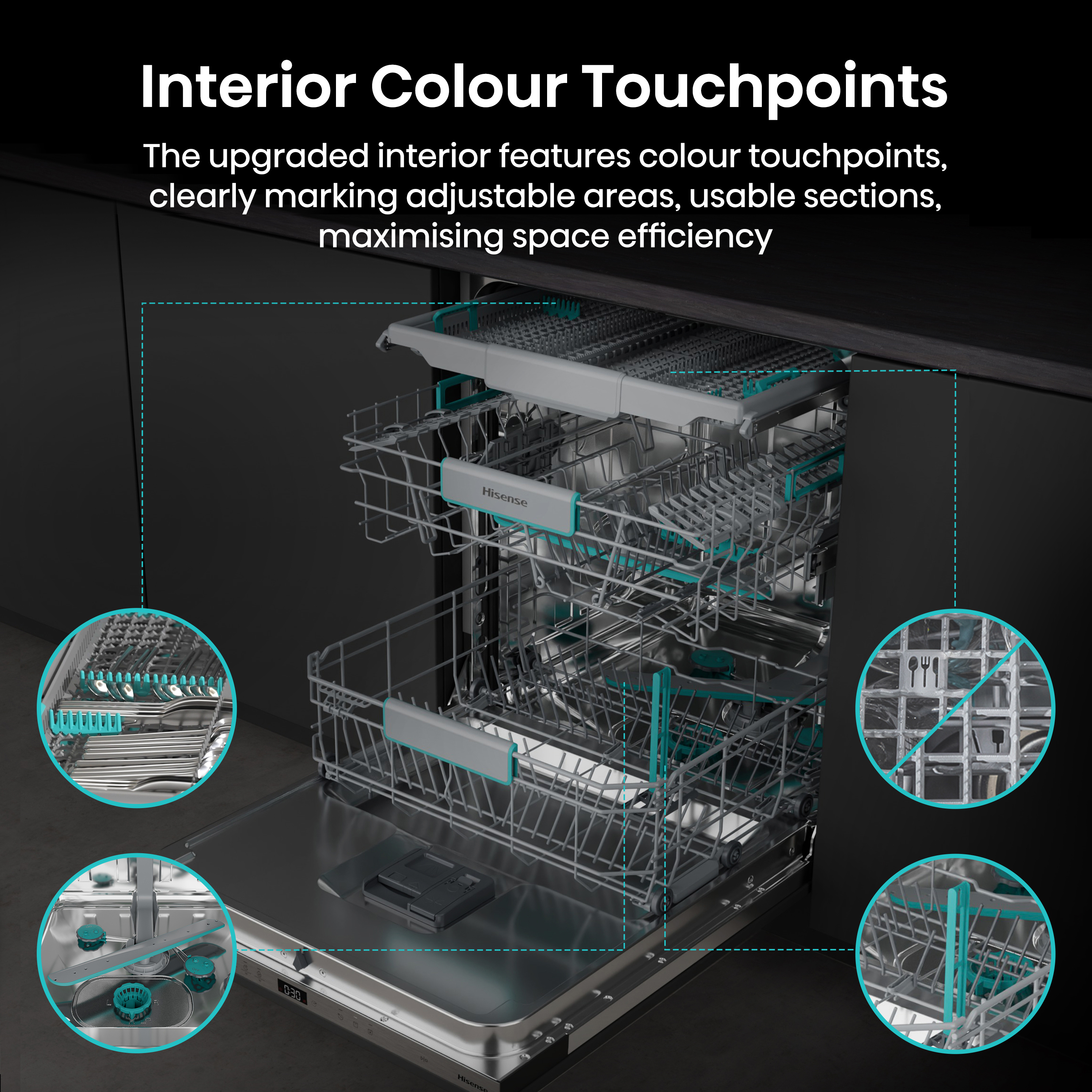 Hisense HV16AUK Full-Size Fully Integrated Dishwasher - 16 Place Settings thumbnail image