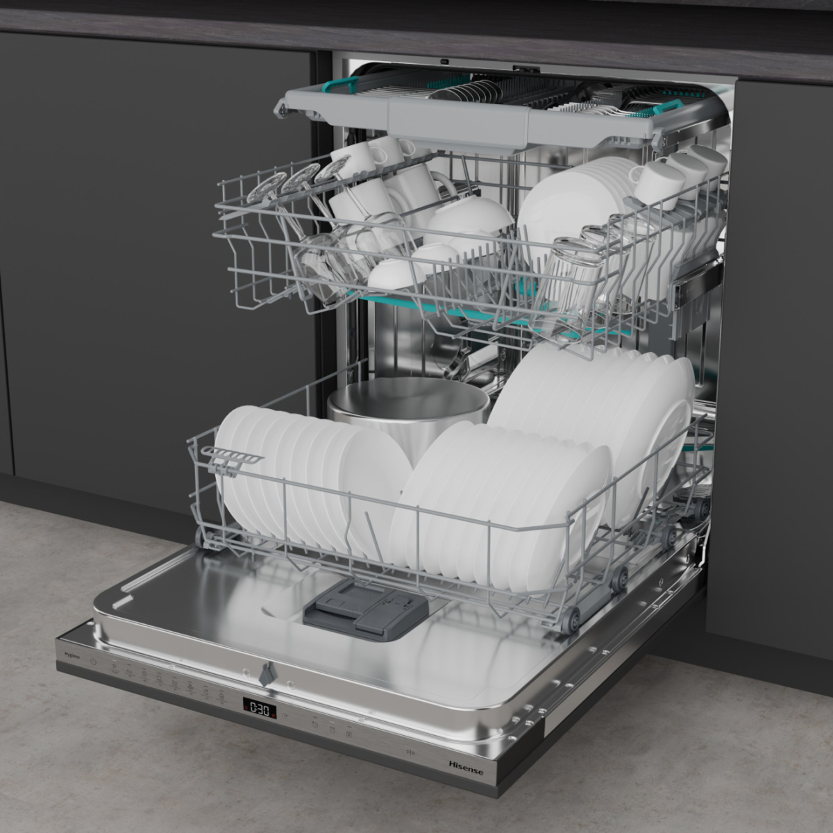 Hisense HV663A60UK Full-Size Fully Integrated Dishwasher - 16 Place Settings thumbnail image