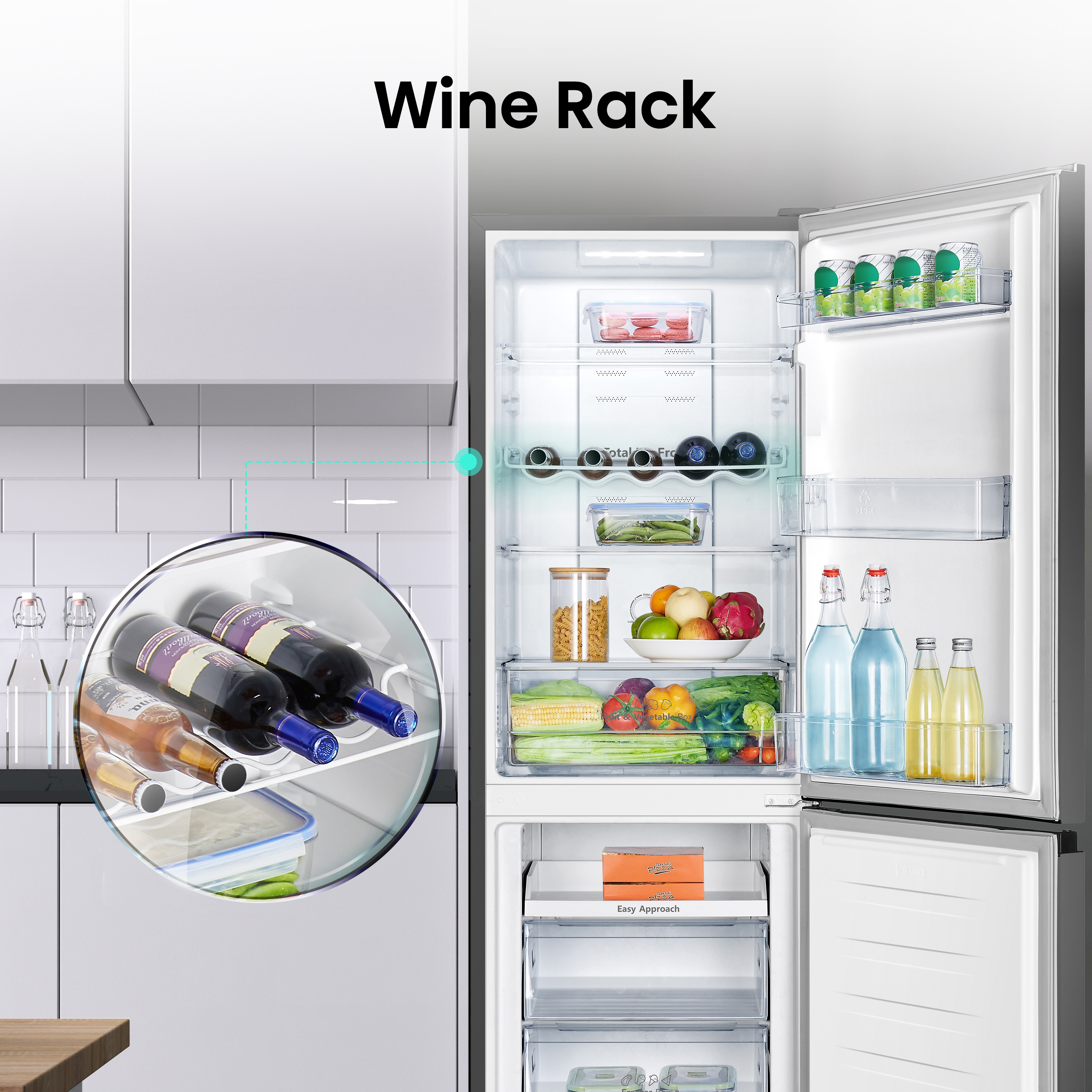Hisense RB327N4BBE 55cm 50/50 Total No Frost Fridge Freezer - Black Steel thumbnail image