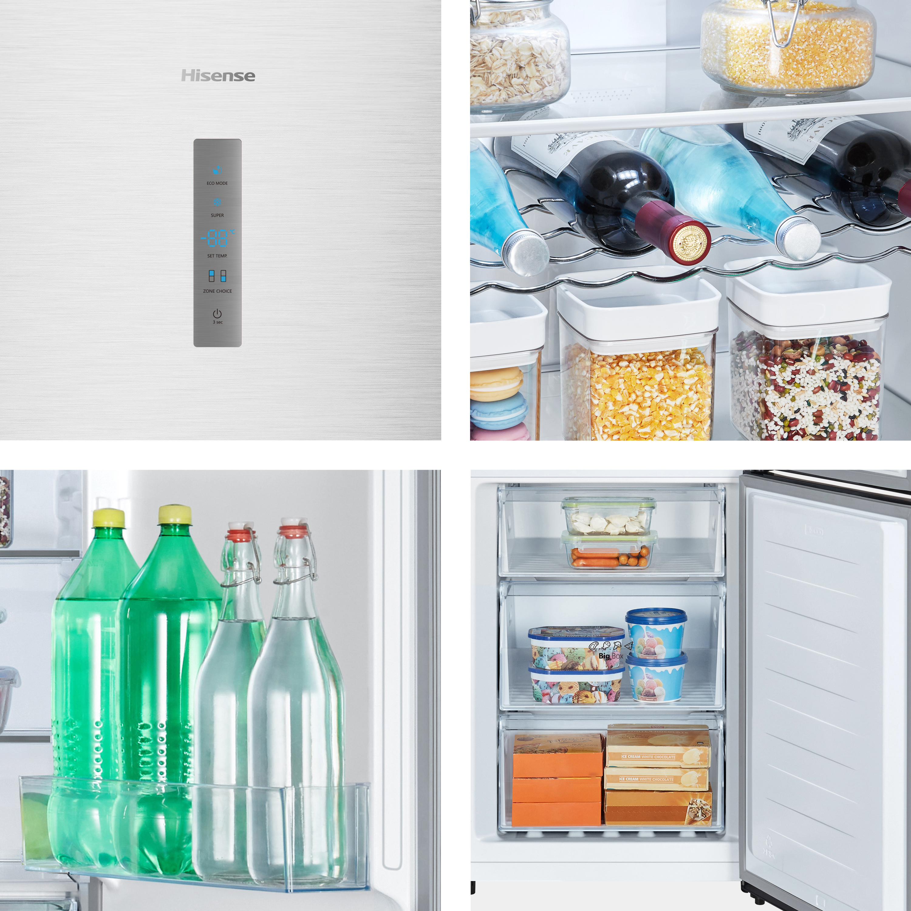 Hisense RB395N4BCE 60/40 Total No Frost Fridge Freezer - Stainless Steel  thumbnail image