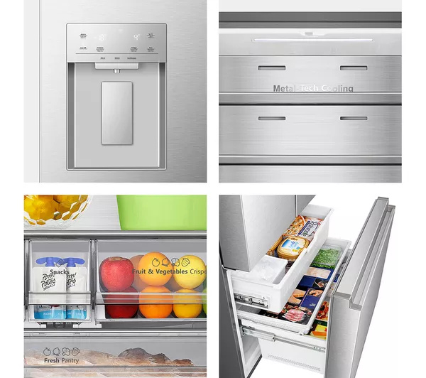 Hisense RF815N4SESE Total No Frost Plumbed American Fridge Freezer - Silver thumbnail image
