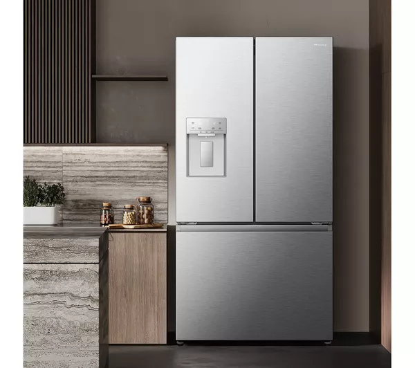 Hisense RF815N4SESE Total No Frost Plumbed American Fridge Freezer - Silver thumbnail image
