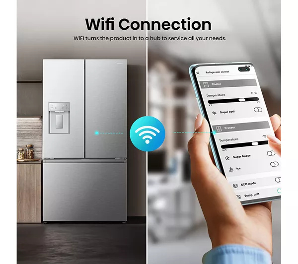 Hisense RF815N4SESE Total No Frost Plumbed American Fridge Freezer - Silver thumbnail image