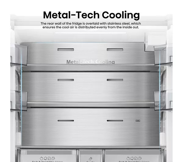 Hisense RF815N4SESE Total No Frost Plumbed American Fridge Freezer - Silver thumbnail image