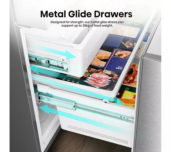 Hisense RF815N4SESE Total No Frost Plumbed American Fridge Freezer - Silver thumbnail image