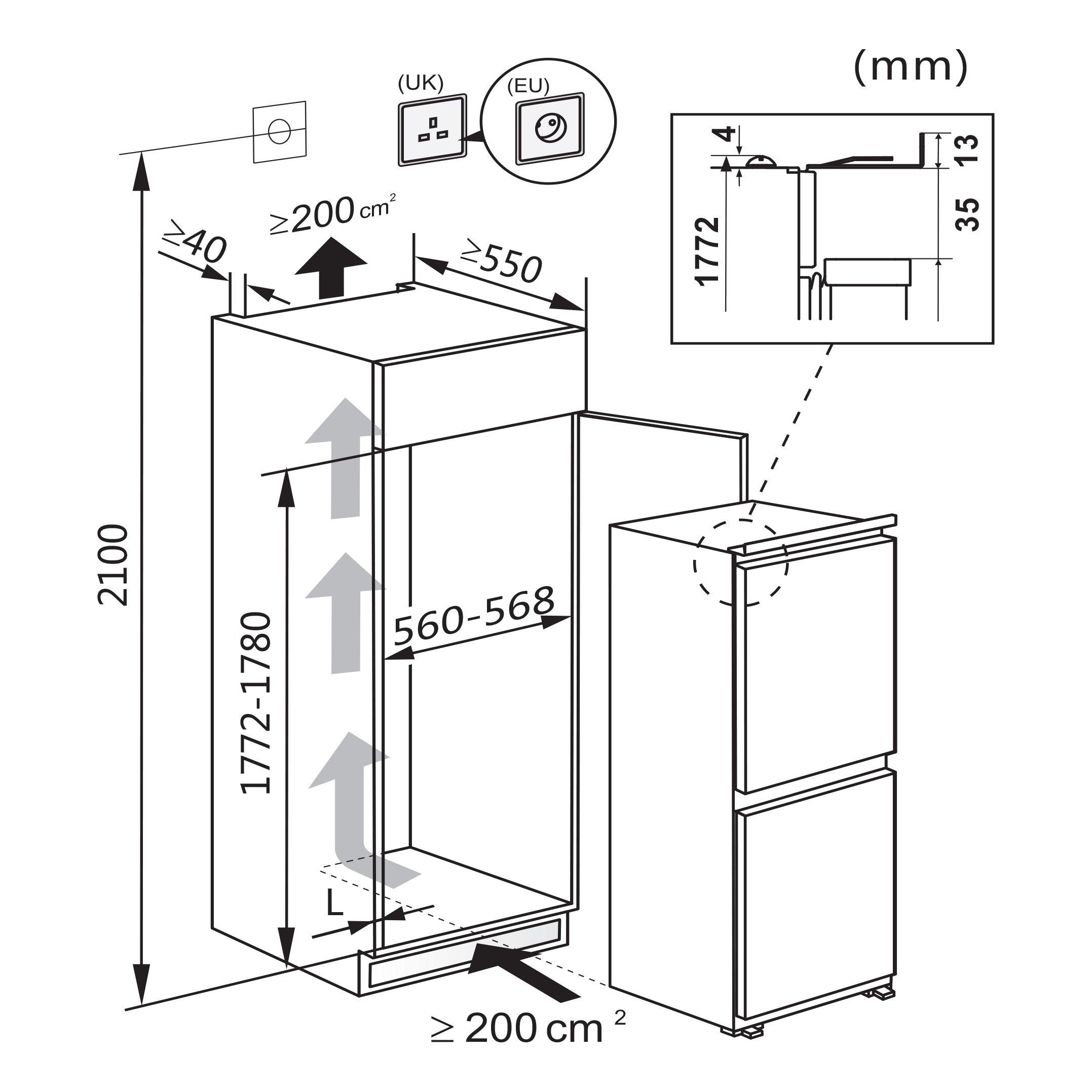 Hisense RIB312F4AWE Integrated 70/30 Frost Free Fridge Freezer thumbnail image