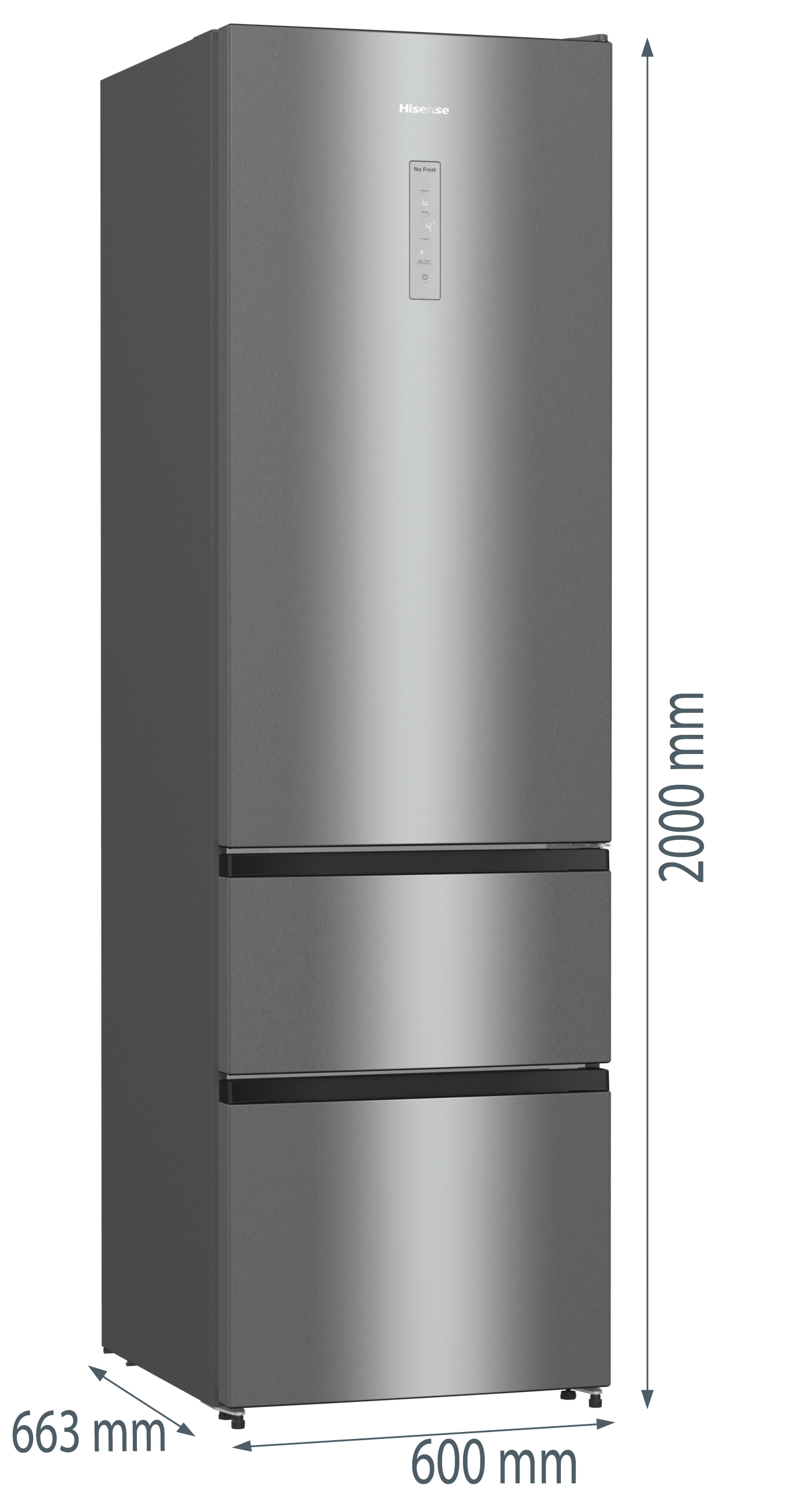Hisense RM469N4ACDUK 60cm 60/40  Frost Free Fridge Freezer - Stainless Steel thumbnail image