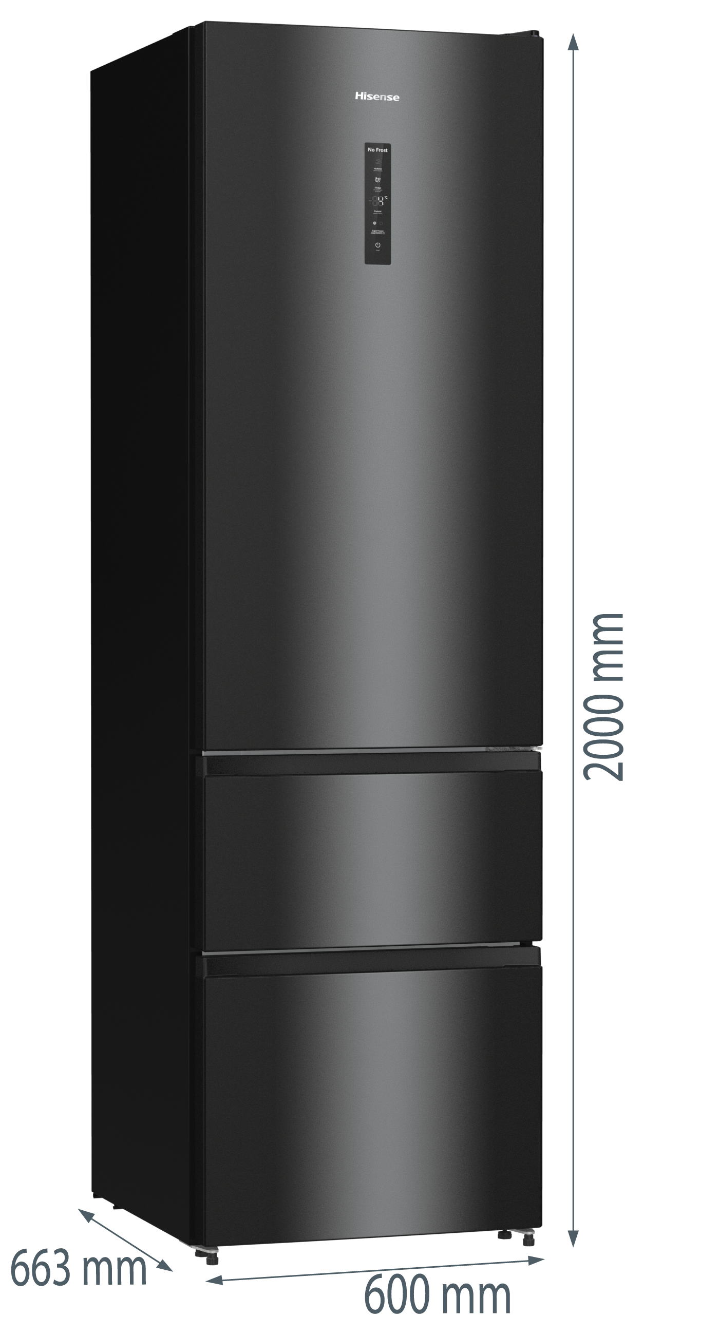 Hisense RM469N4AFDUK 60cm 60/40 Frost Free Fridge Freezer - Black thumbnail image