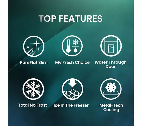 Hisense RQ5P470SYFD Total No Frost American Fridge Freezer - Black thumbnail image