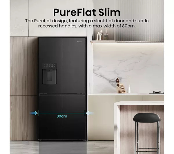 Hisense RQ5P470SYFD Total No Frost American Fridge Freezer - Black thumbnail image
