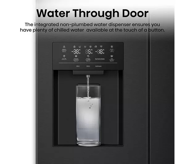 Hisense RQ5P470SYFD Total No Frost American Fridge Freezer - Black thumbnail image
