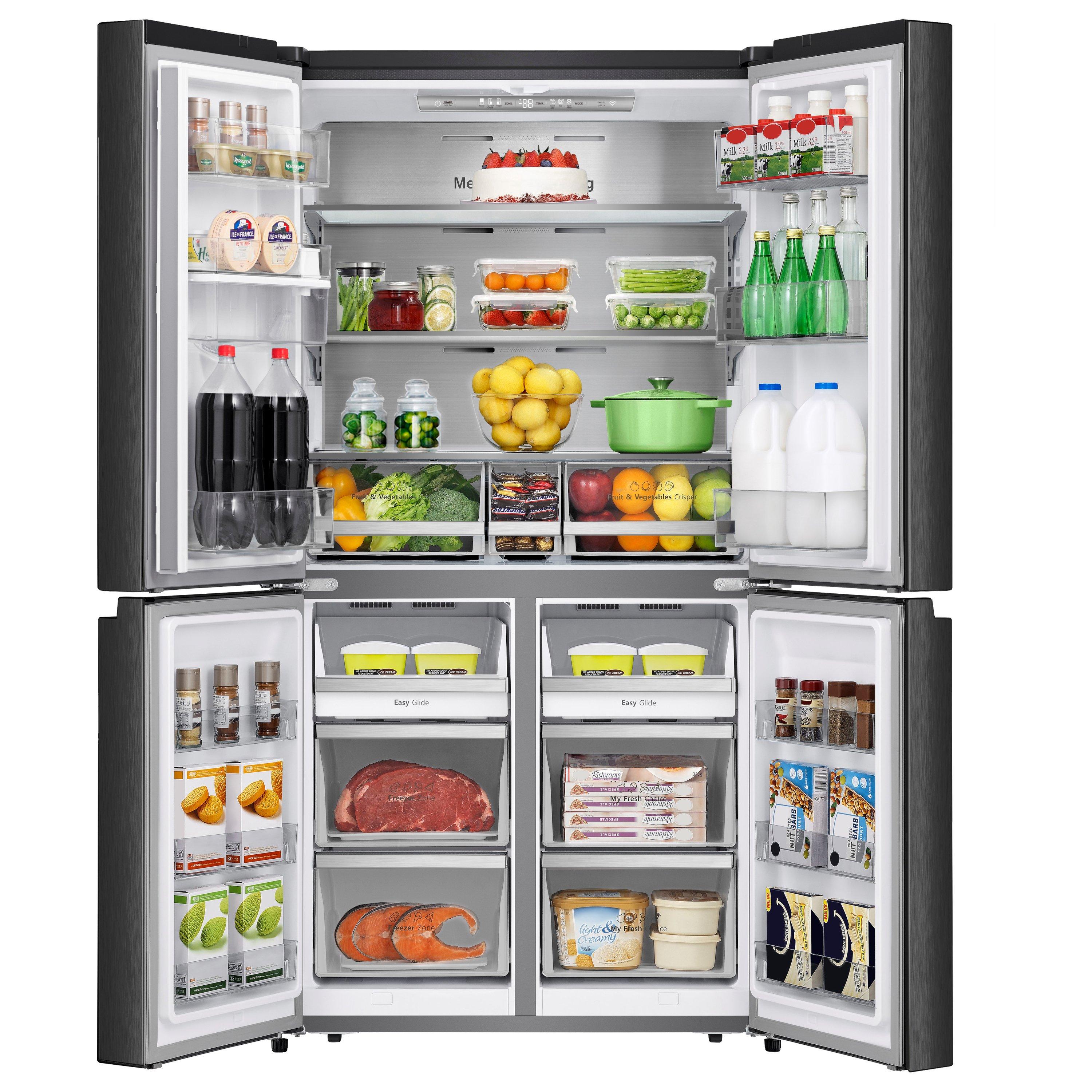 Hisense RQ758N4SWFE 91.4cm 50/50 PureFlat Smart Frost Free Fridge Freezer - Black Stainless Steel thumbnail image