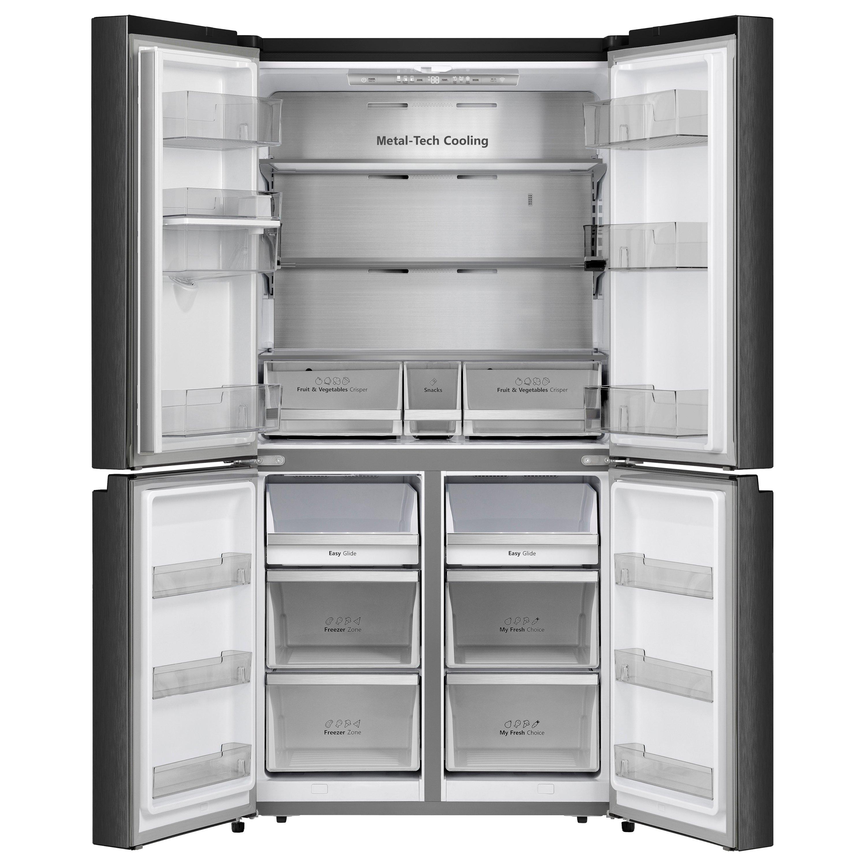 Hisense RQ758N4SWFE 91.4cm 50/50 PureFlat Smart Frost Free Fridge Freezer - Black Stainless Steel thumbnail image
