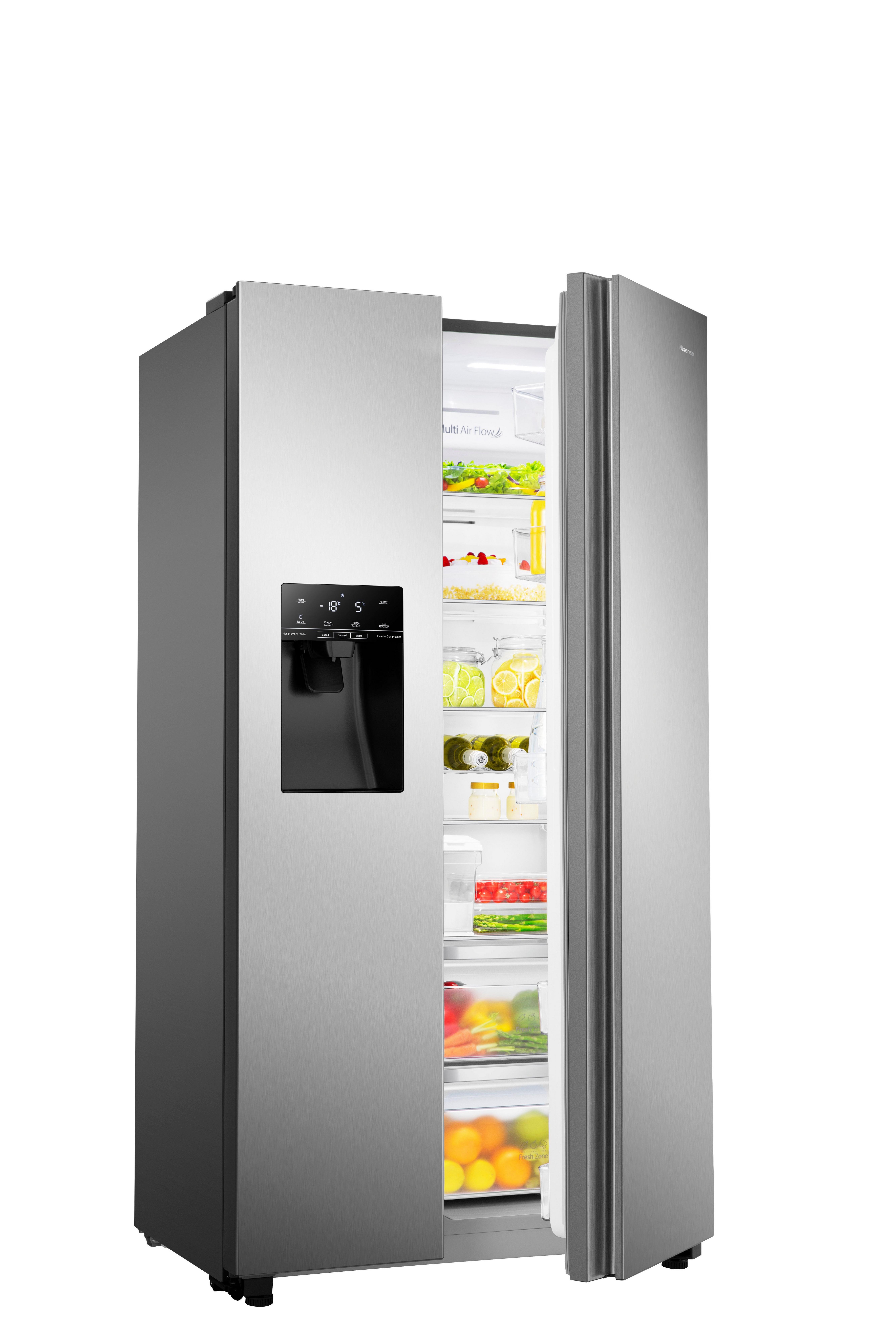 Hisense RS694N4TIE 91cm 70/30 Frost Free American Fridge Freezer - Stainless Steel thumbnail image