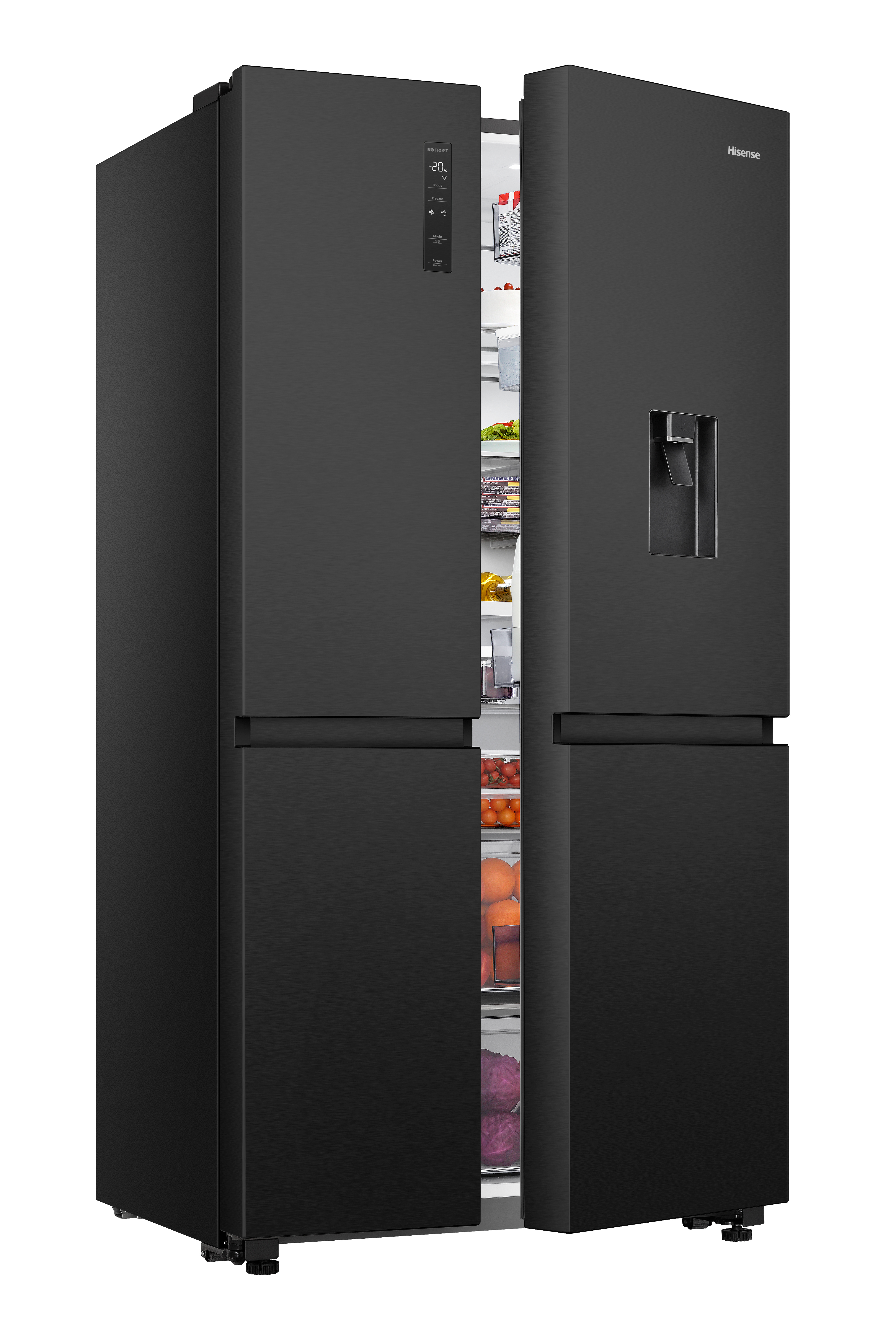Hisense RS840N4WFE 60/40 91cm Frost Free American Fridge Freezer - Black Stainless Steel thumbnail image