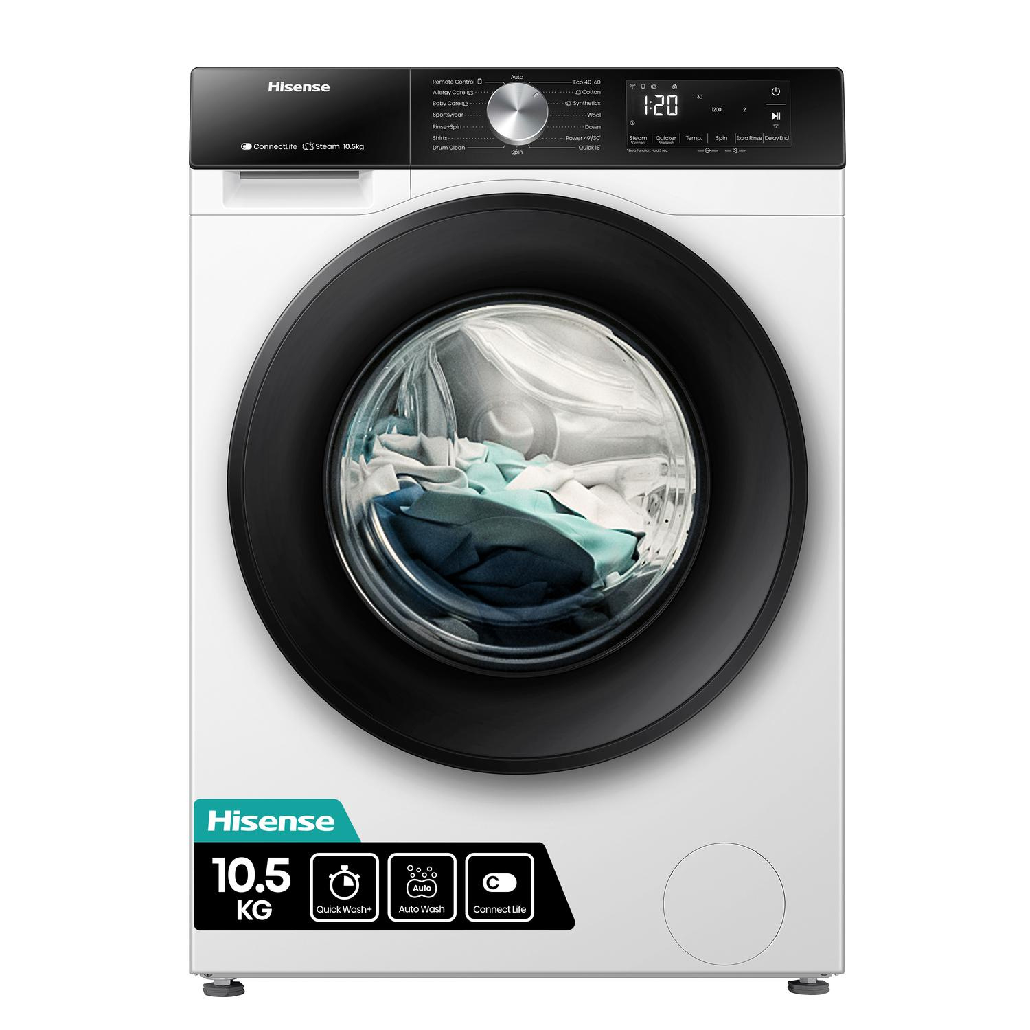 Hisense WF3S1043BW3 10.5kg 1400 Spin Washing Machine thumbnail image