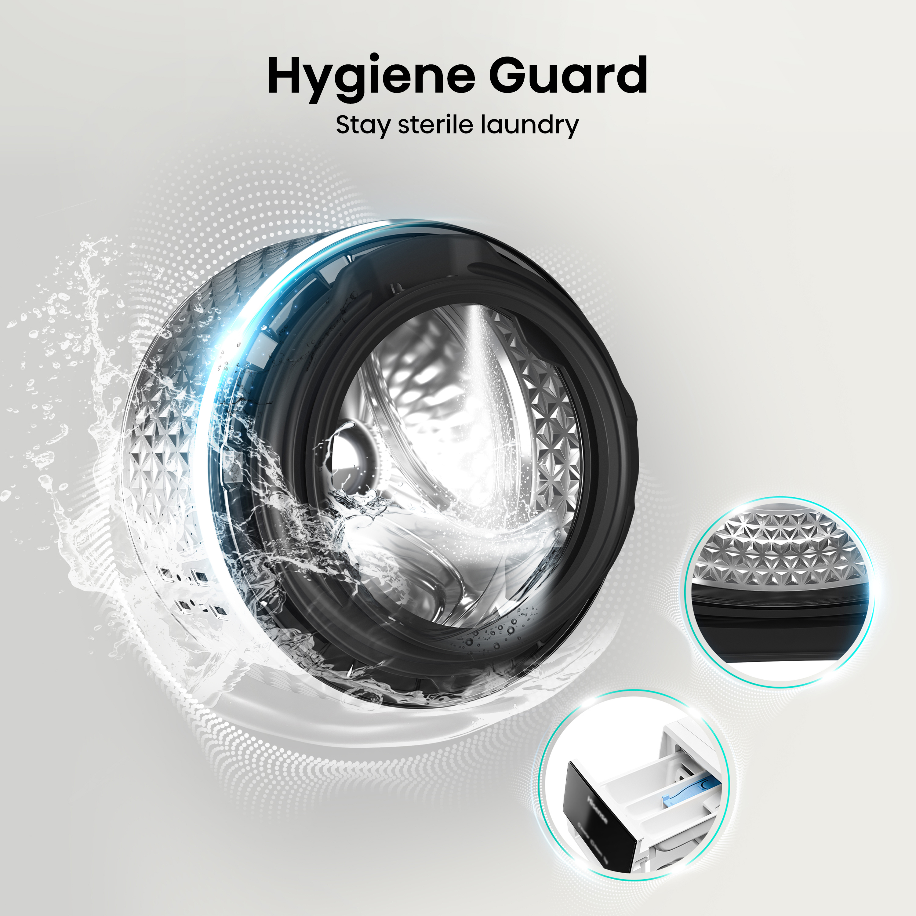 Hisense WF3S1243BW3 12kg 1400 Spin, Steam Washing Machine - White thumbnail image