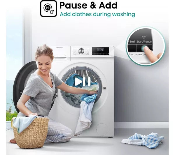 Hisense WFQA9014EVJM 9kg 1400 Spin  Washing Machine - White thumbnail image