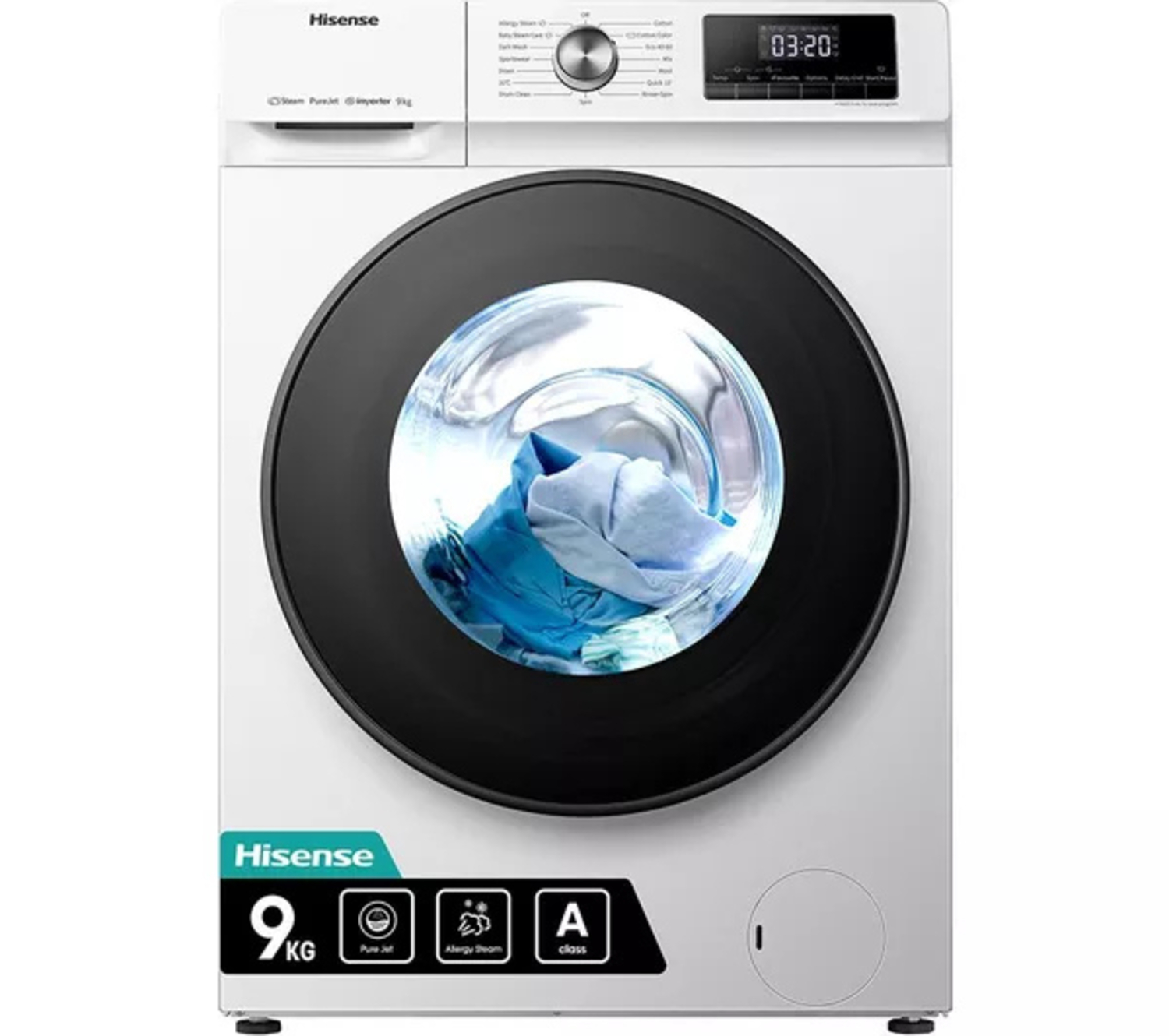 Hisense WFQA9014EVJM 9kg 1400 Spin  Washing Machine - White thumbnail image