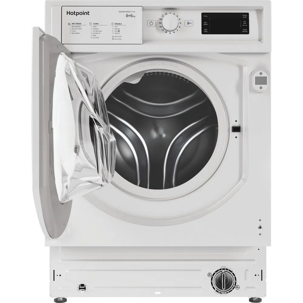 Hotpoint BIWDHG861485 8kg/6kg 1400 Spin Integrated Washer Dryer - White thumbnail image