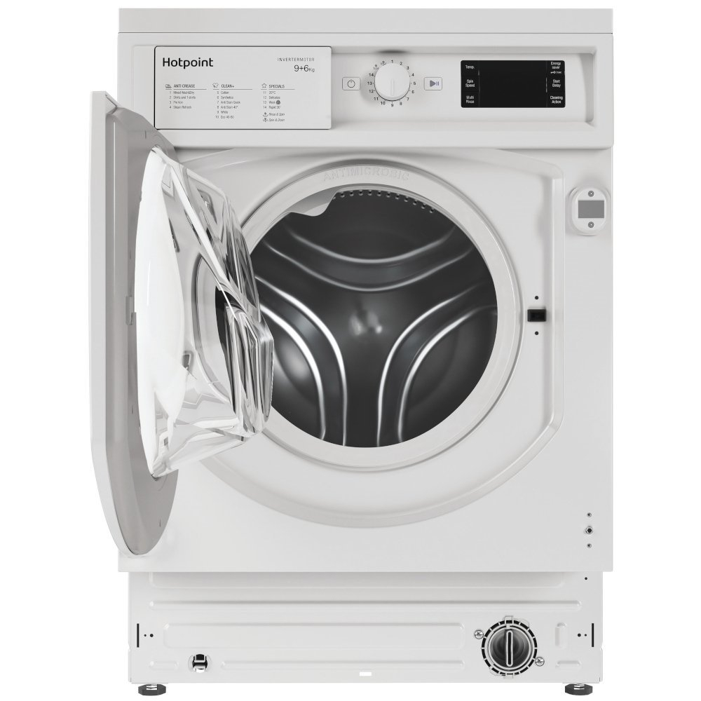 Hotpoint BIWDHG961485 9kg/6kg 1400 Spin Integrated Washer Dryer - White thumbnail image