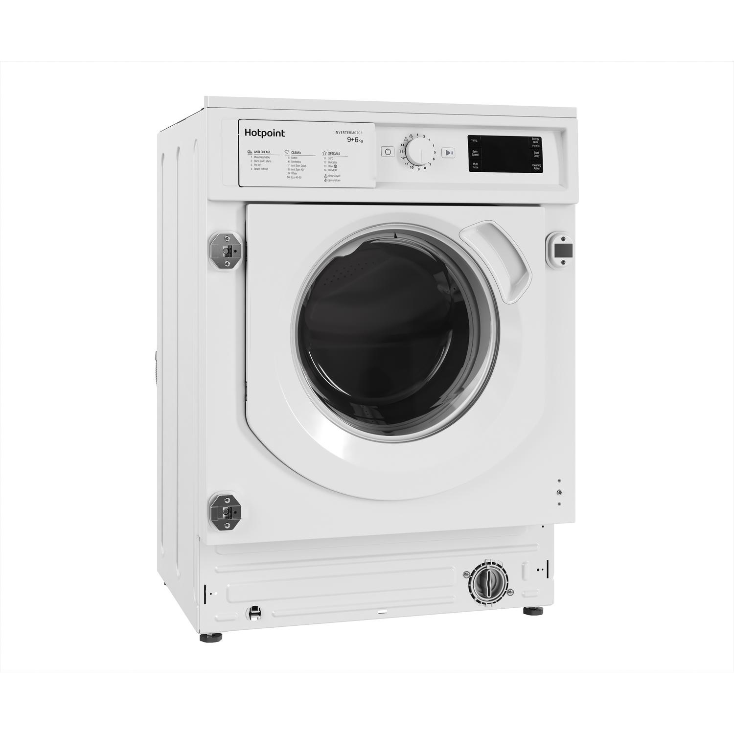 Hotpoint BIWDHG961485 9kg/6kg 1400 Spin Integrated Washer Dryer - White thumbnail image