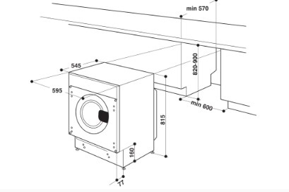 Hotpoint BIWDHG961485 9kg/6kg 1400 Spin Integrated Washer Dryer - White thumbnail image