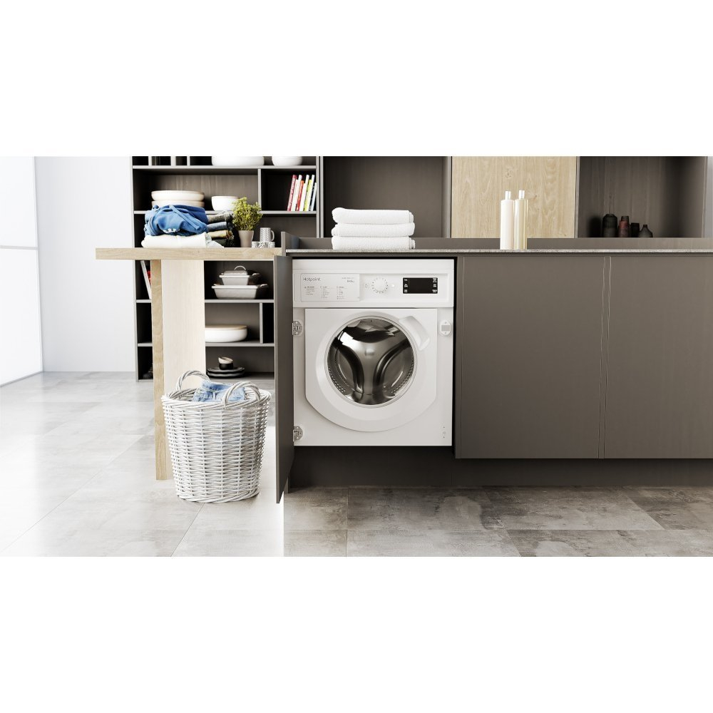 Hotpoint BIWDHG961485 9kg/6kg 1400 Spin Integrated Washer Dryer - White thumbnail image