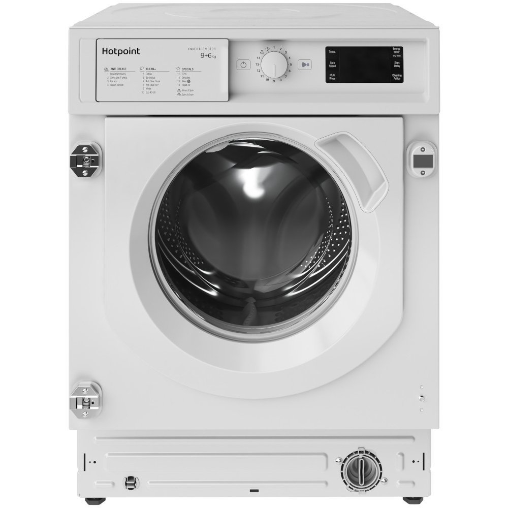 Hotpoint BIWDHG961485 9kg/6kg 1400 Spin Integrated Washer Dryer - White thumbnail image