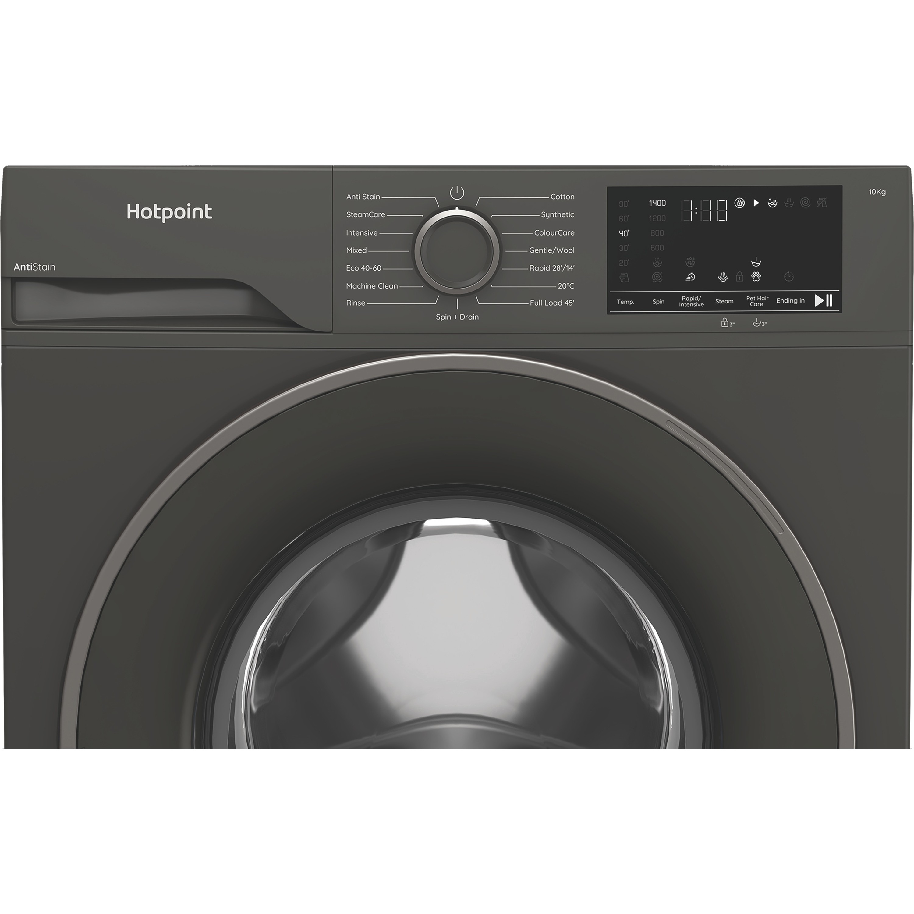 Hotpoint H101GANTISTAIN 10kg 1400 Spin Washing Machine with PetHairCare - Graphite thumbnail image
