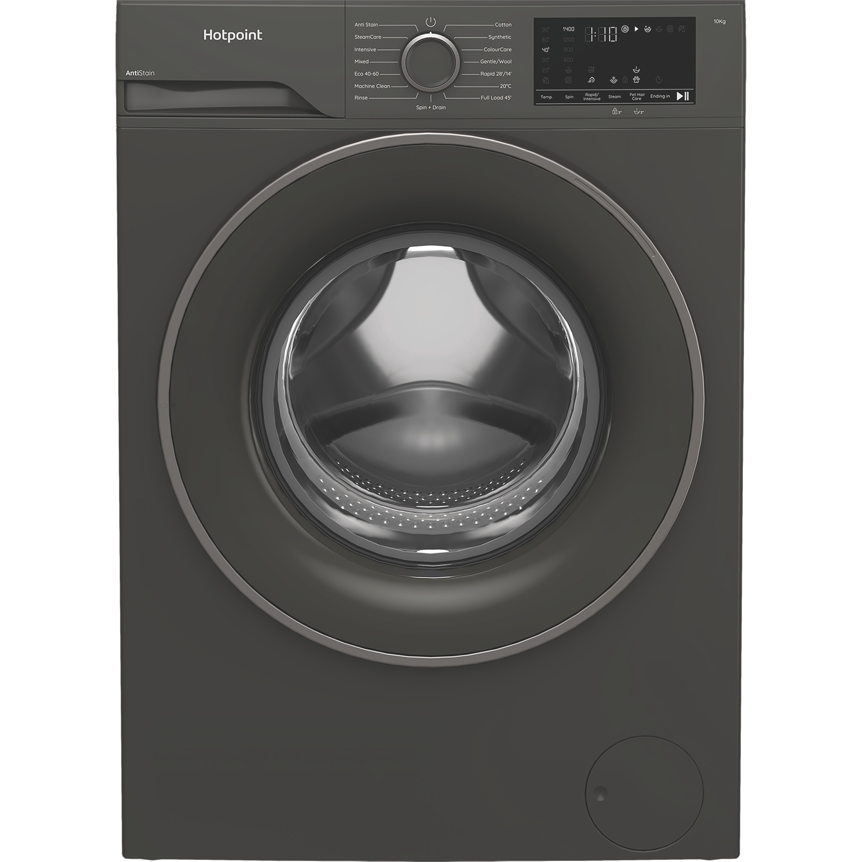 Hotpoint H101GANTISTAIN 10kg 1400 Spin Washing Machine with PetHairCare - Graphite thumbnail image