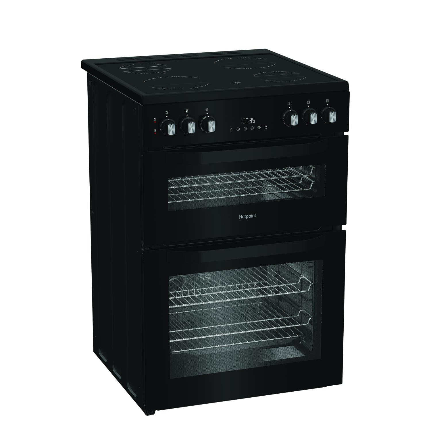 Hotpoint HDE6VDC2B1 60cm Double Oven Electric Cooker with Ceramic Hob  thumbnail image