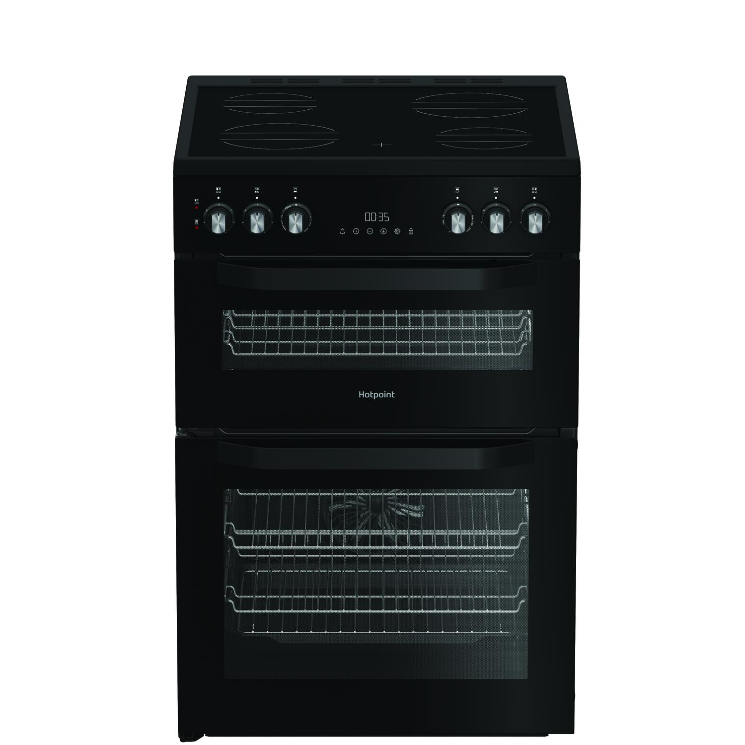 Hotpoint HDE6VDC2B1 60cm Double Oven Electric Cooker with Ceramic Hob  thumbnail image
