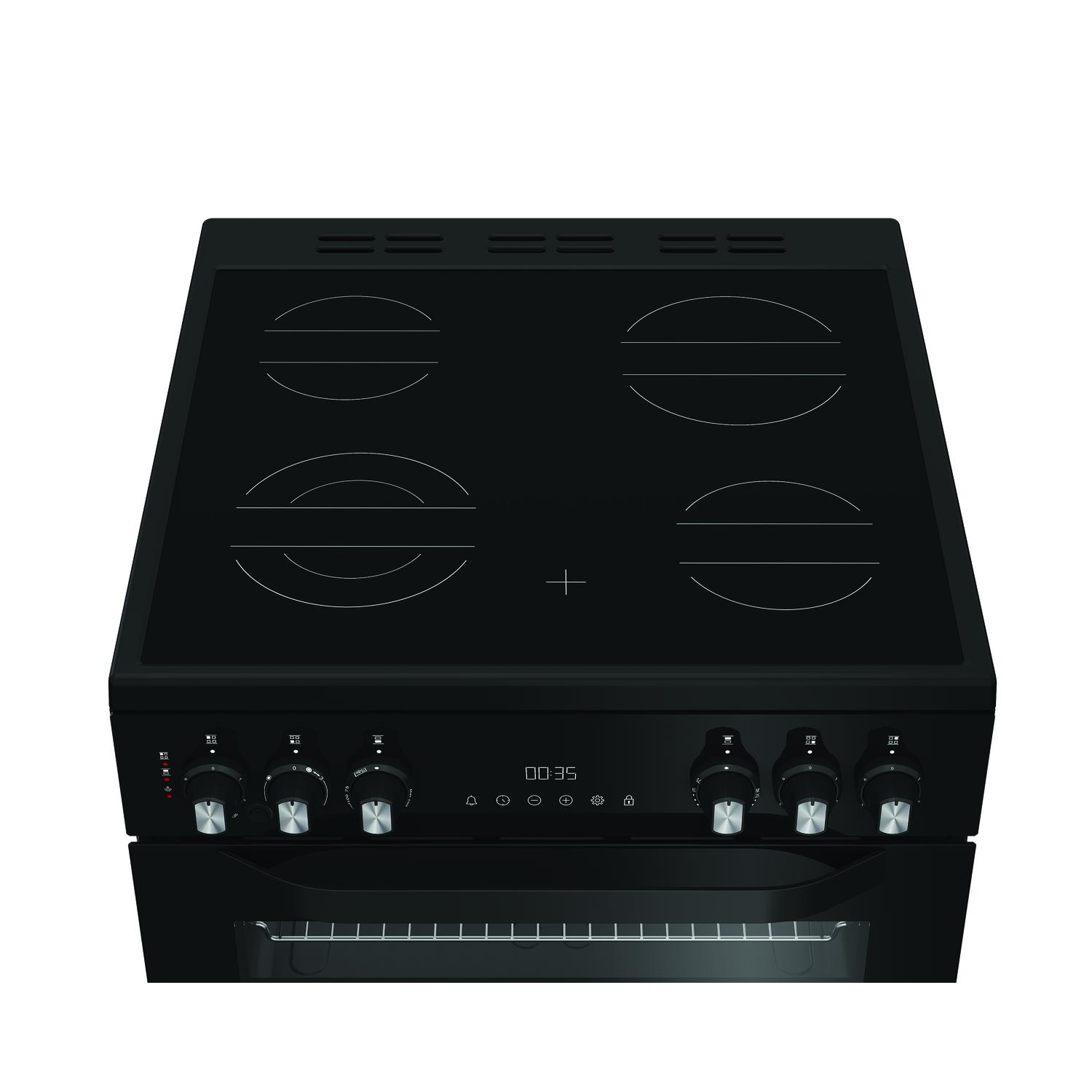 Hotpoint HDE6VDCASB1 60cm Double Oven Electric Cooker with Ceramic Hob - Black thumbnail image
